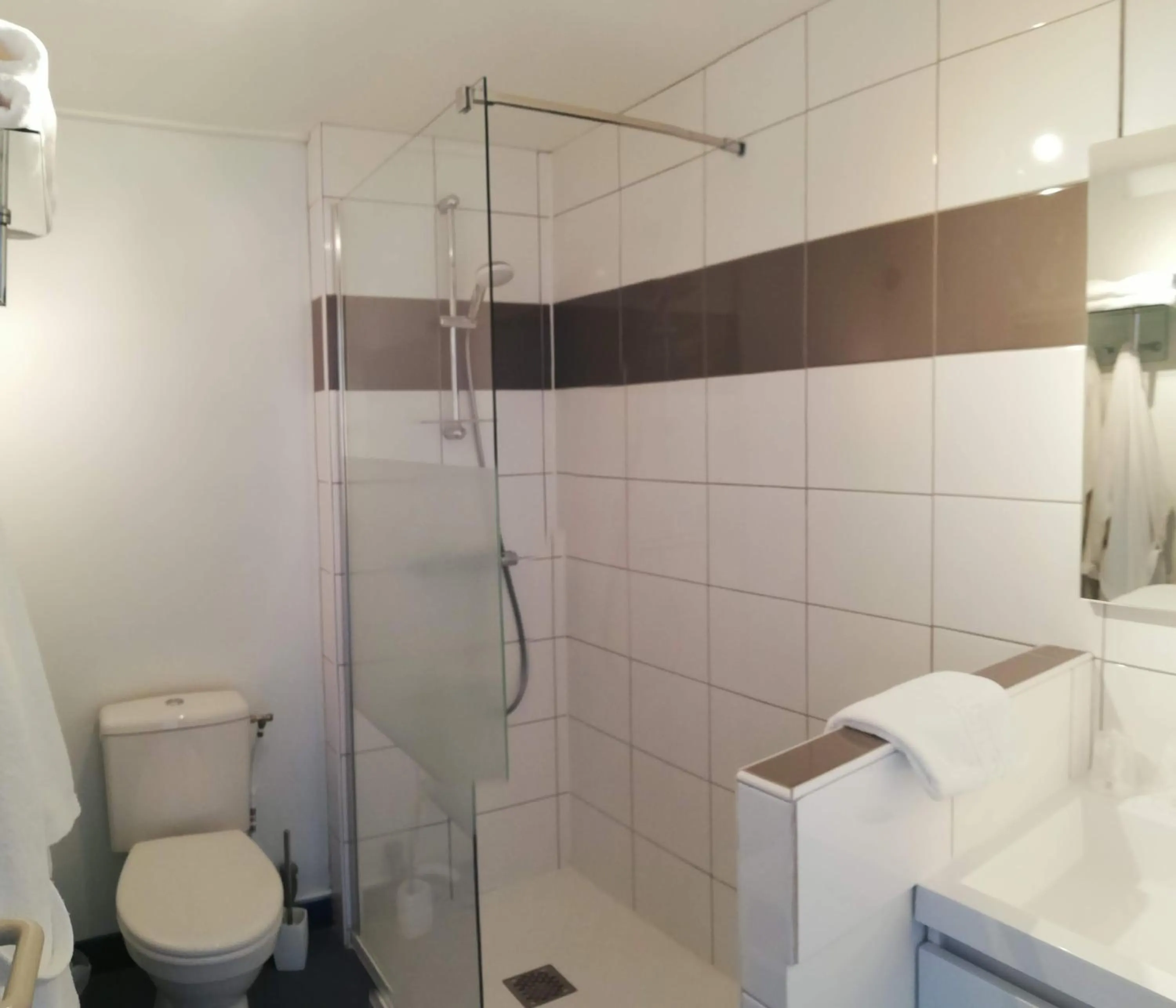 Shower in Logis Hotel Restaurant l'Orée Des Bois