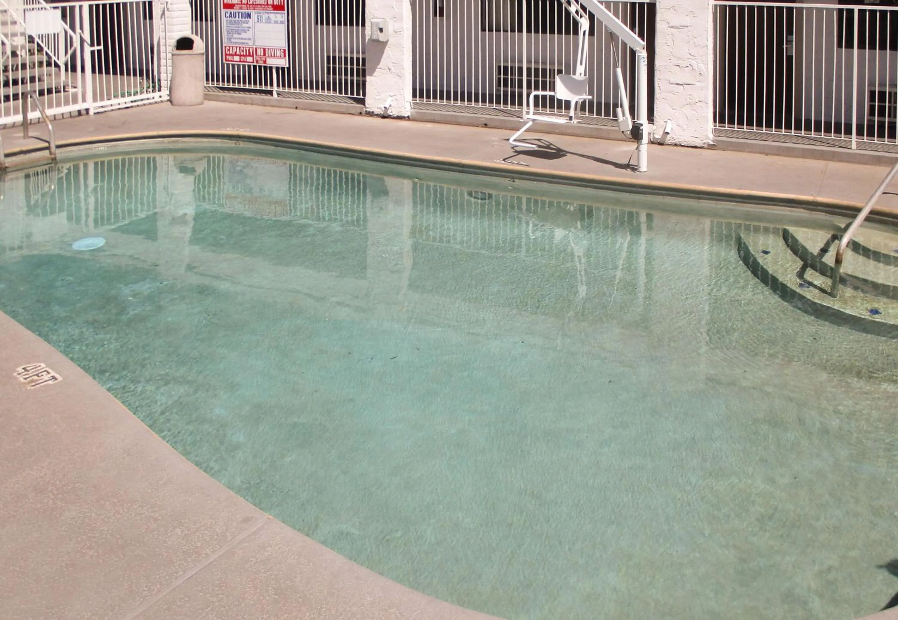 Pool view in Motel 6-Fresno, CA