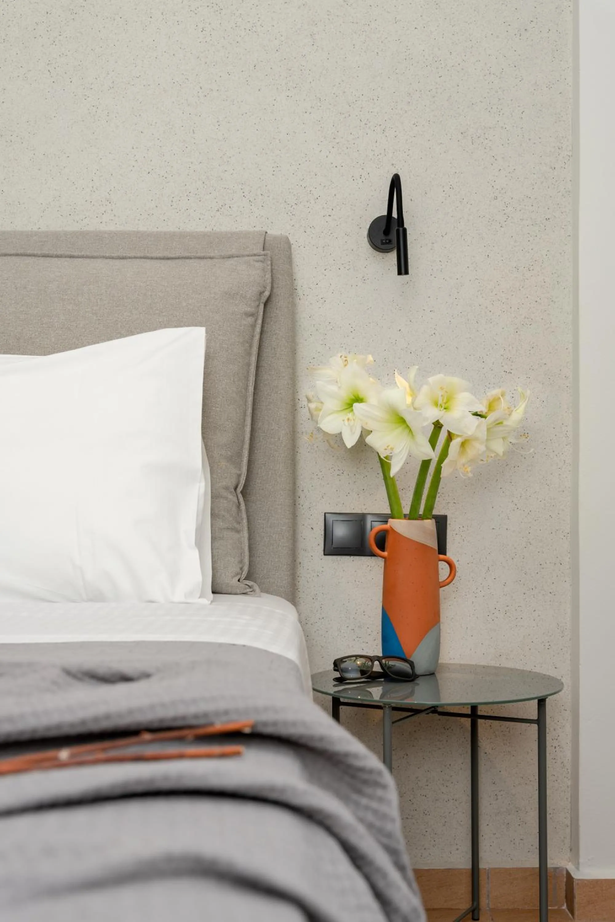 Bed in Amphitrite Hotel