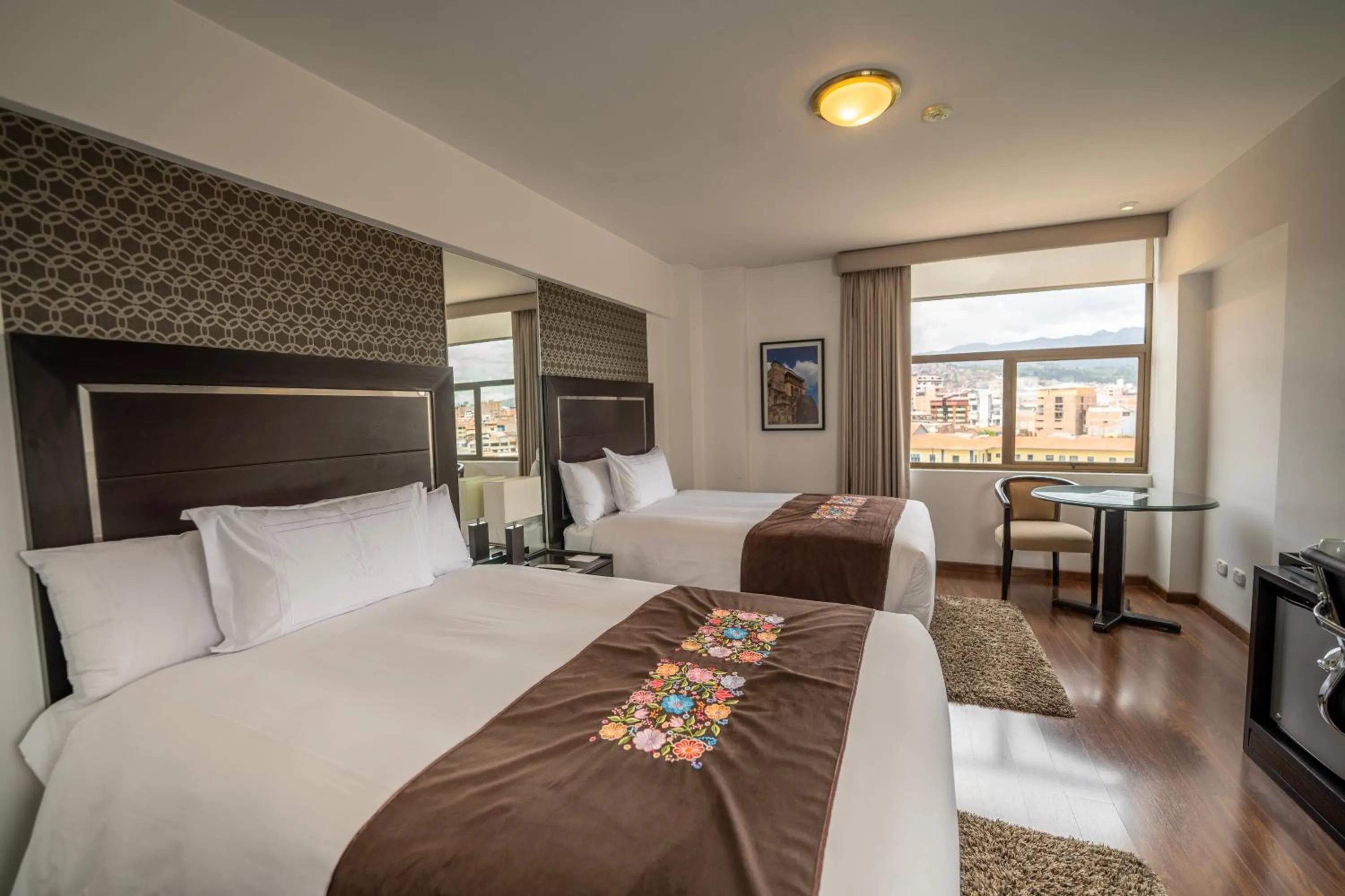 Decorative detail, Bed in Hotel Jose Antonio Cusco