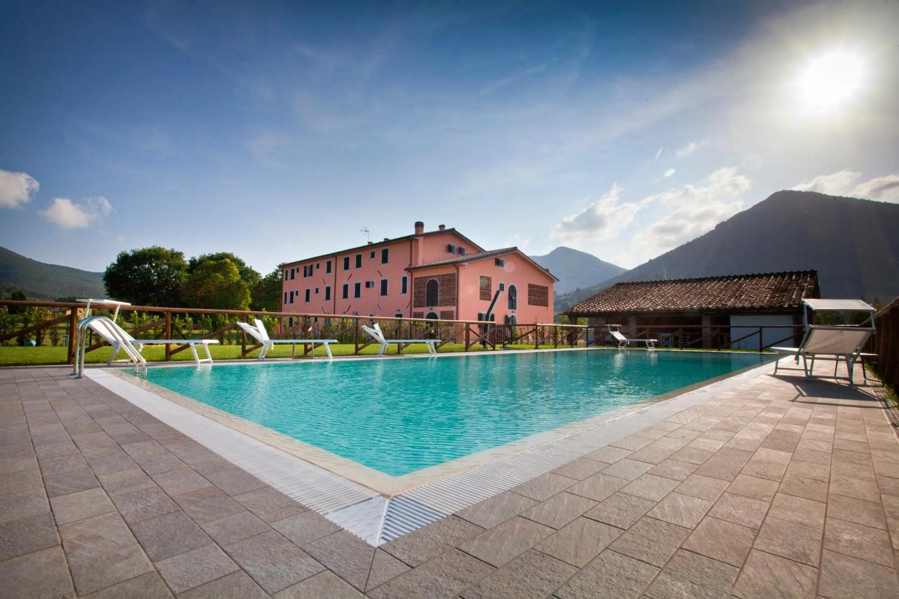 Pool view in Tenuta San Giovanni Lucca