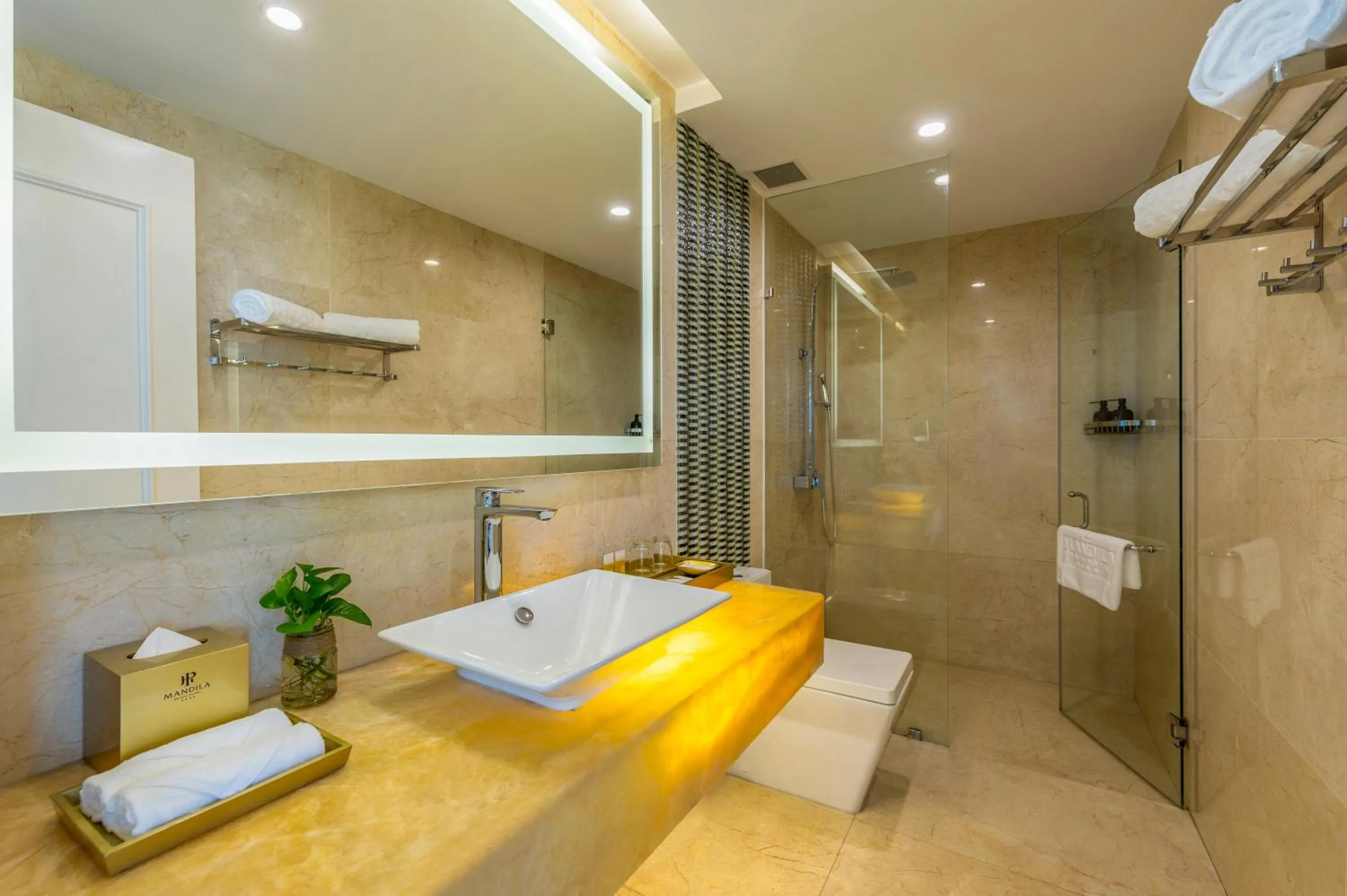 Toilet, Bed in Mandila Beach Hotel Danang