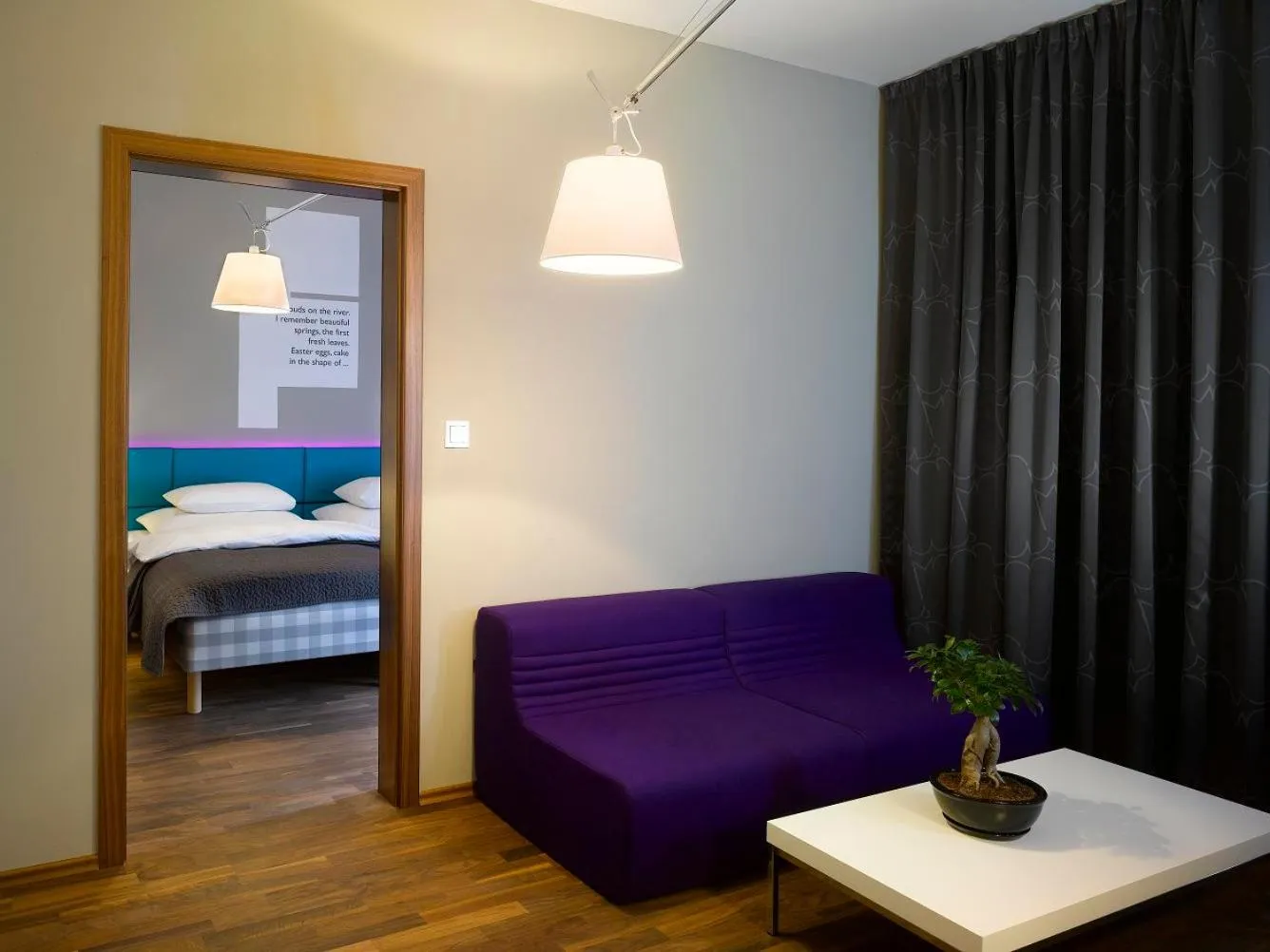 Seating area, Bed in MOODs boutique hotel