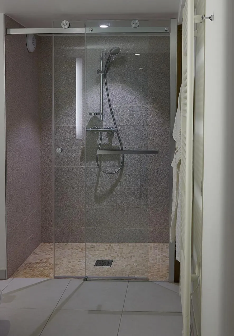 Shower in The Originals Hôtel Le Cise Restaurant Chambres et Suites