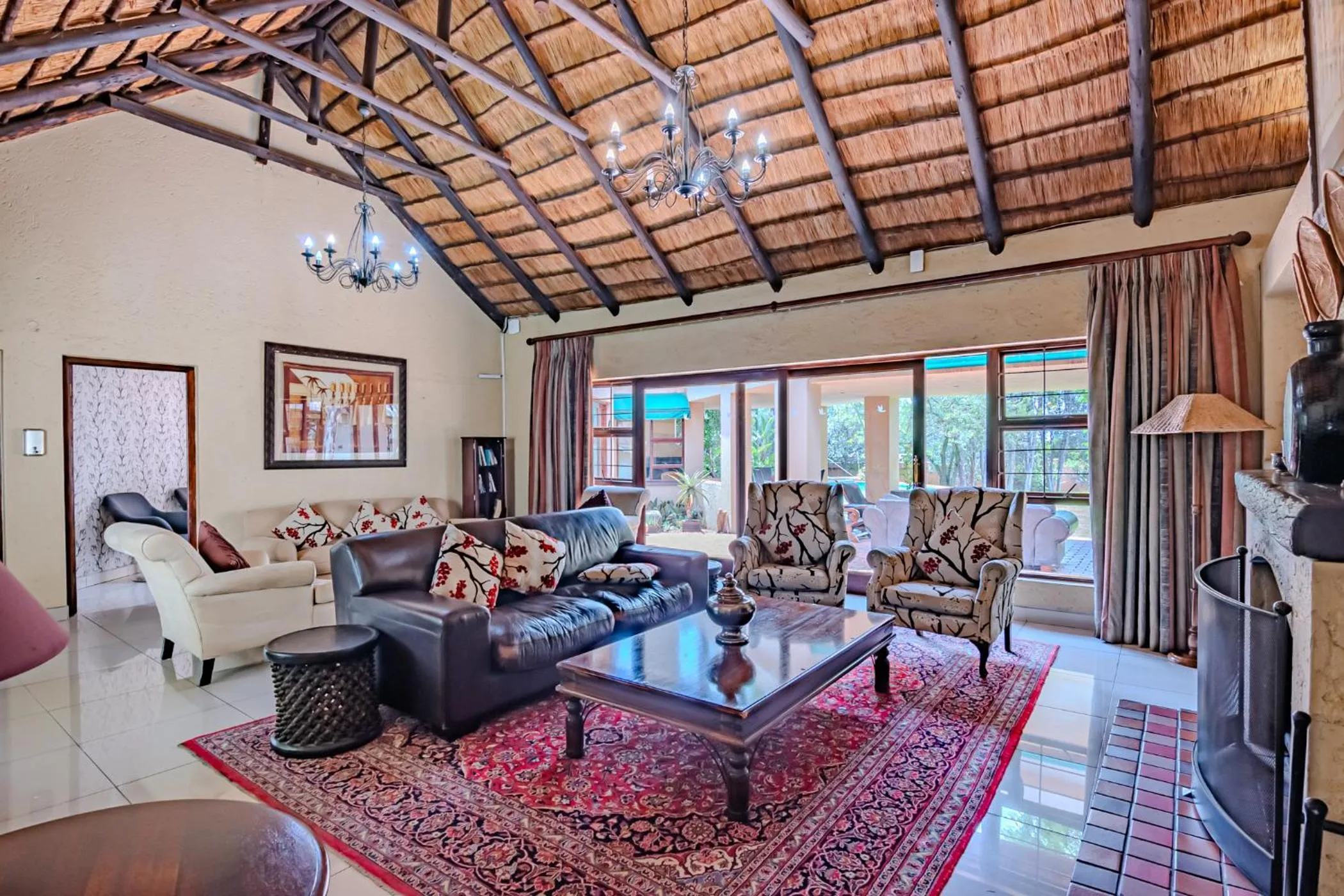 Seating area in Lourie Lodge