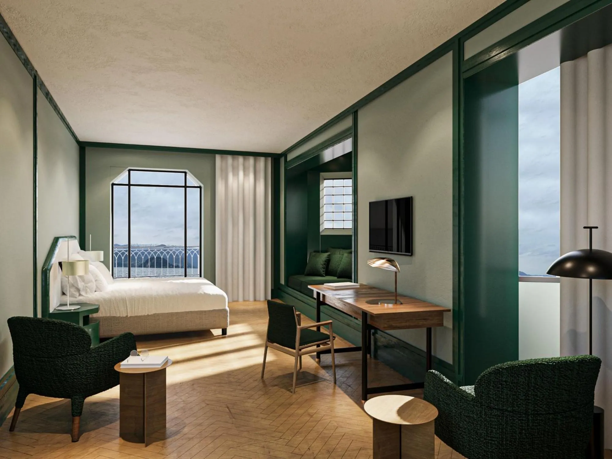 Bedroom, Bed in Hotel du Lac Varenna