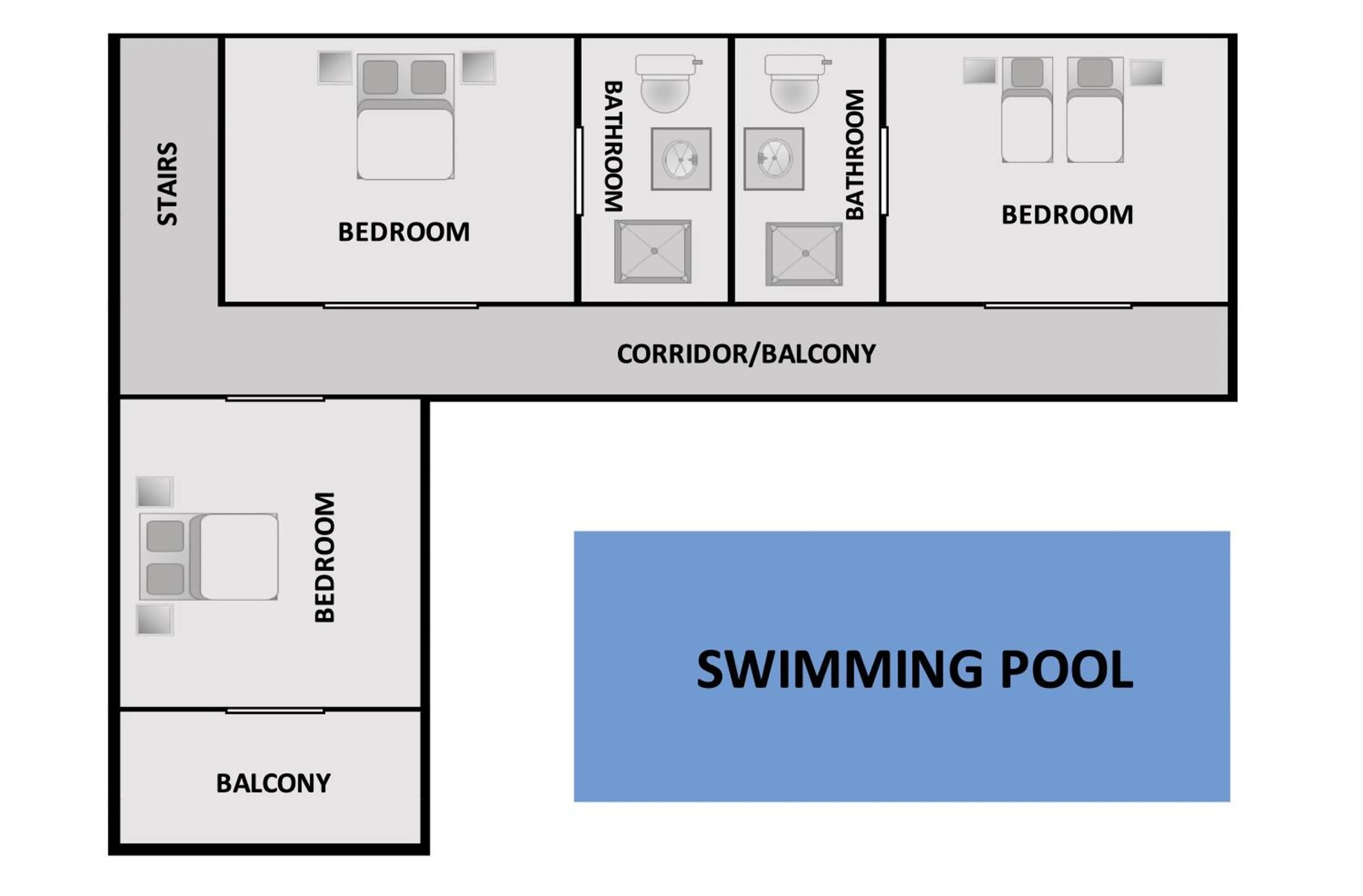 Floor plan in Mawar Estate by Villas Direct Bali