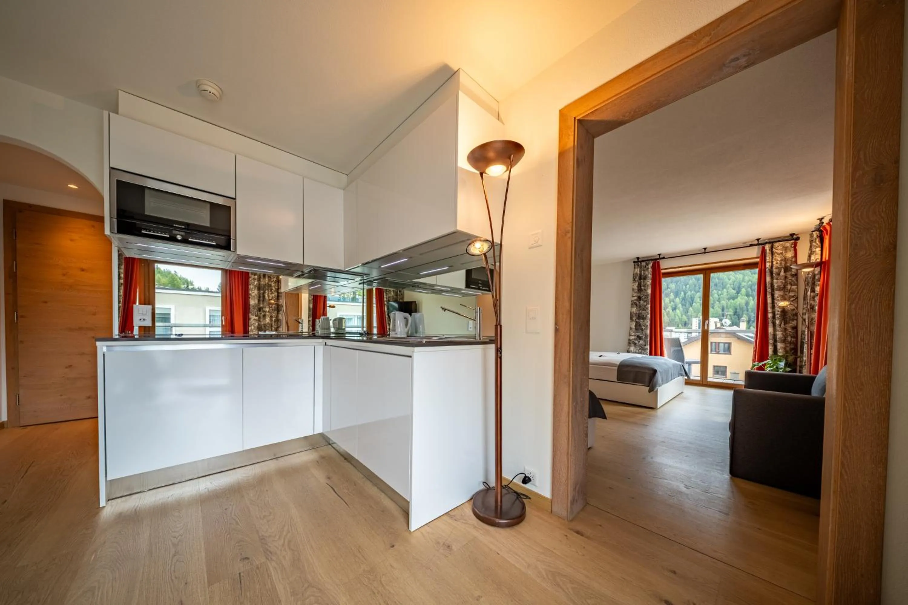 Kitchen or kitchenette in Hotel Piz St. Moritz