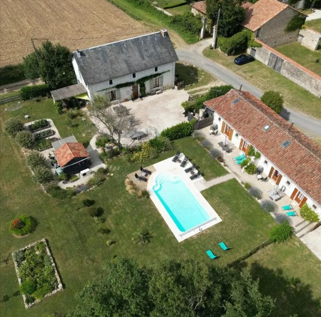 Bird's eye view in La Vieille Gorce Chambres d'Hôtes near Civray