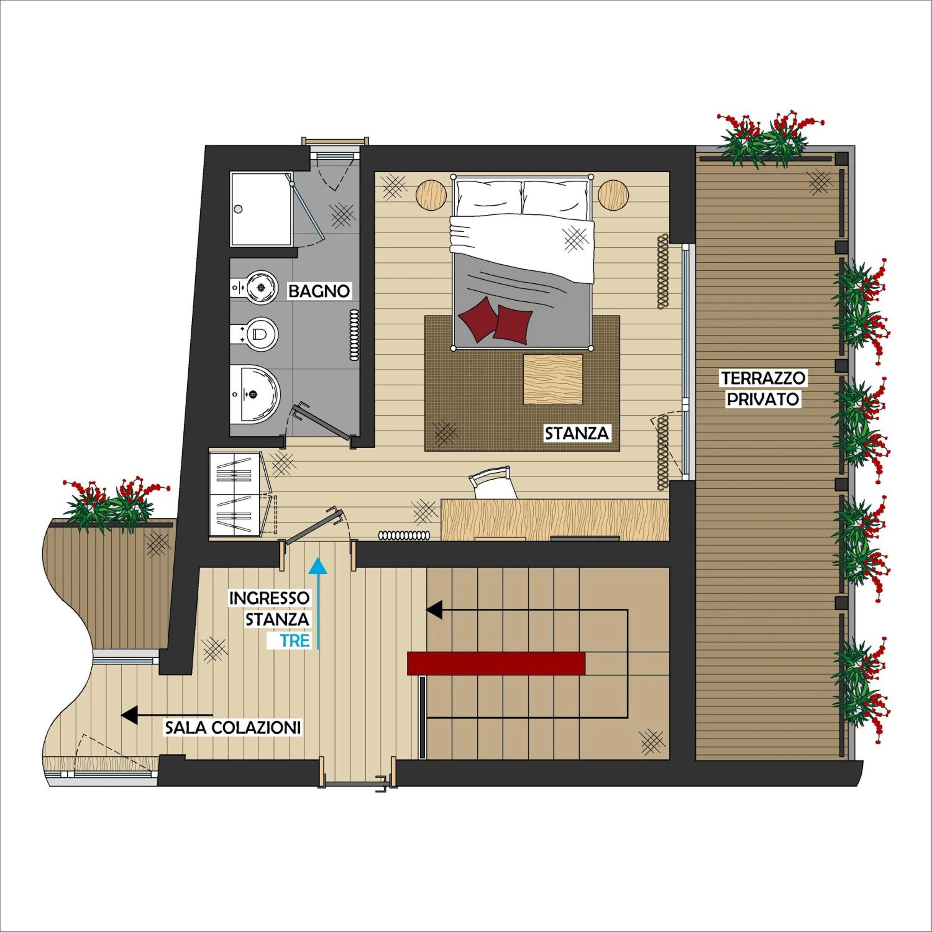 Floor plan in B&B Lupo