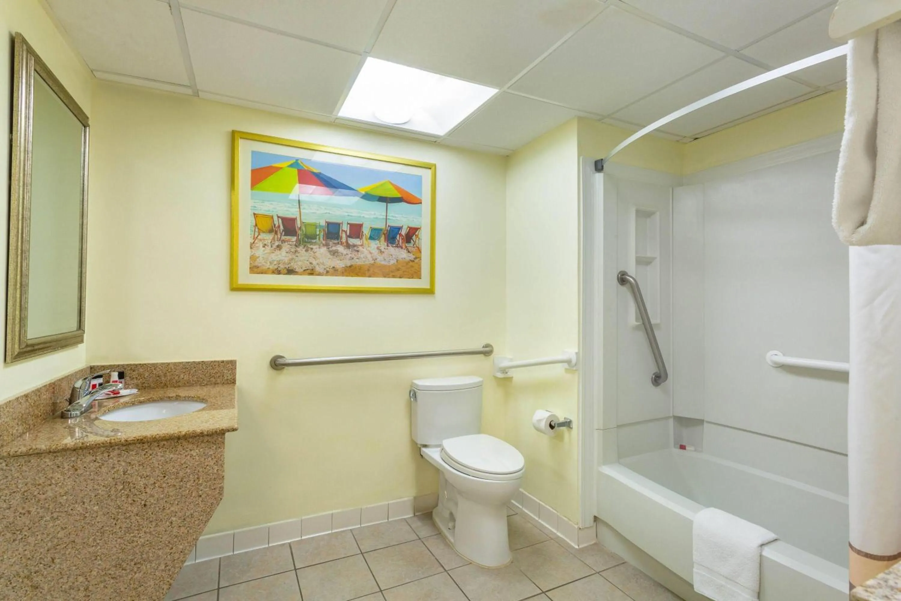 Bathroom in Ramada Plaza by Wyndham Virginia Beach Oceanfront