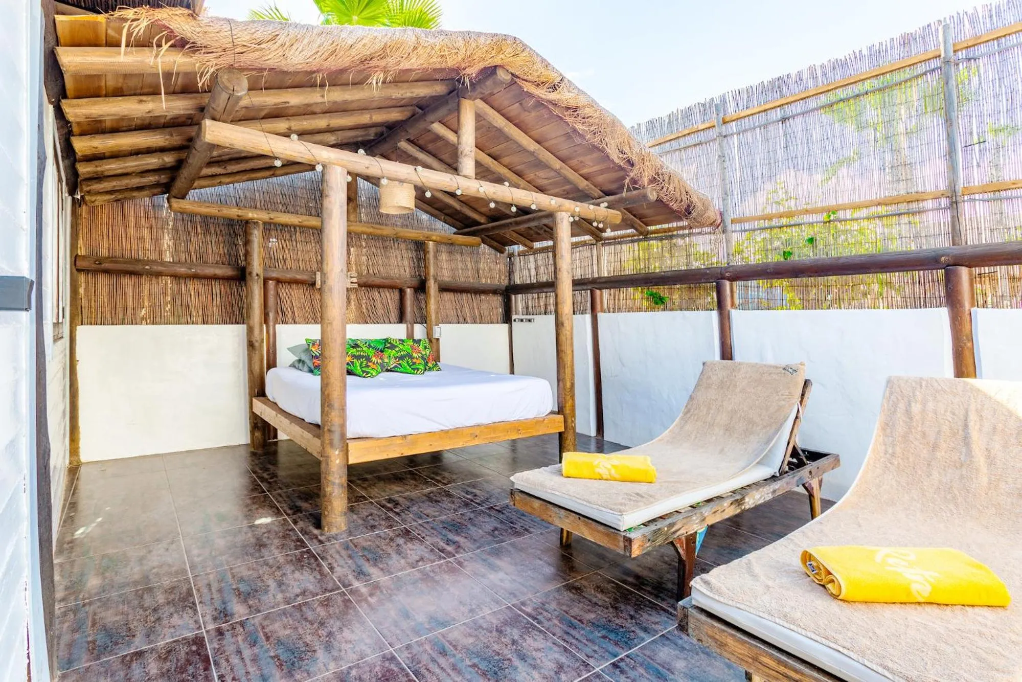 Balcony/Terrace in Finca De Arrieta Village - Yurts and Stone Cottages - Shared Pool - Walking distance to Arrieta Beach - Off Grid