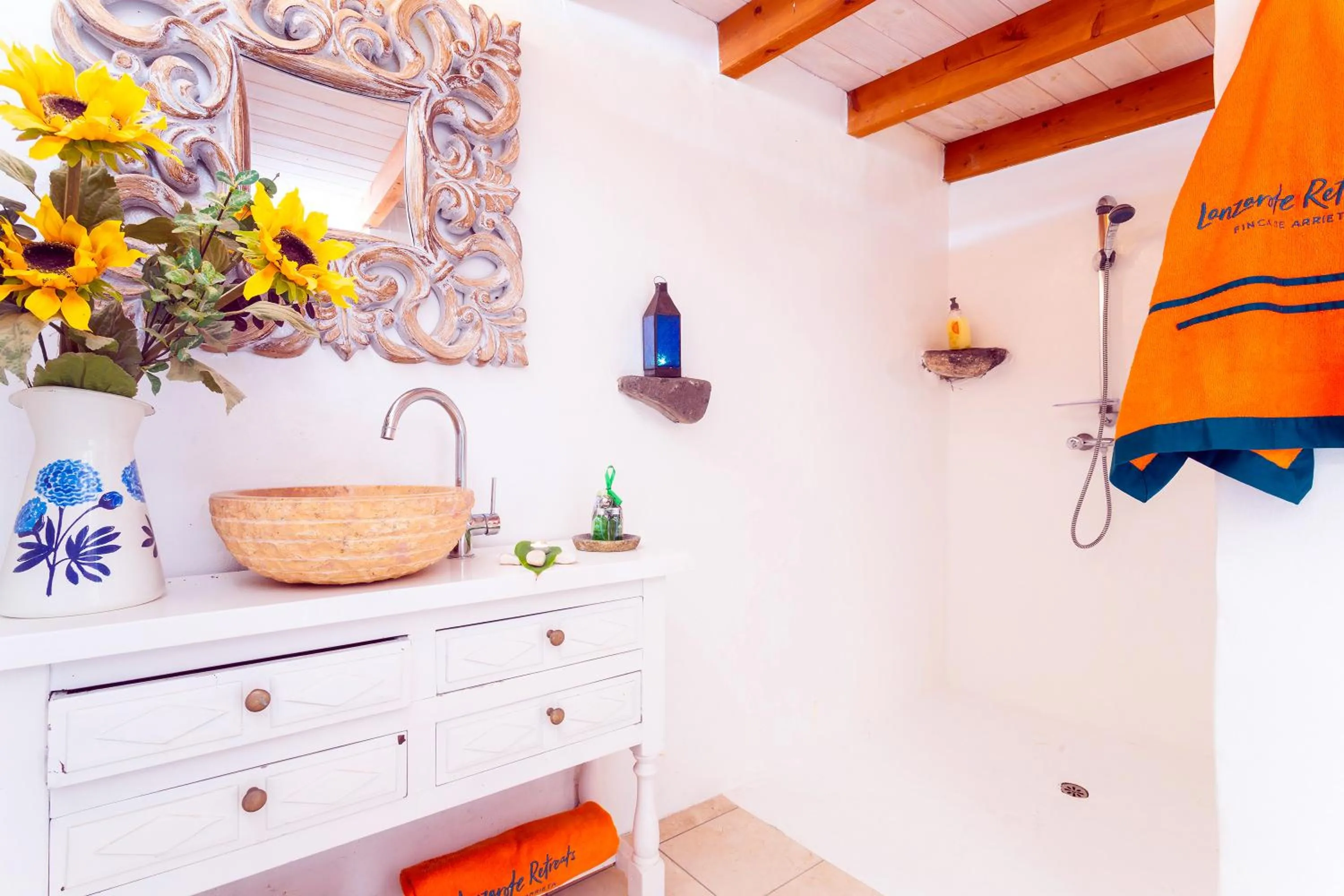 Bathroom in Finca De Arrieta Village - Yurts and Stone Cottages - Shared Pool - Walking distance to Arrieta Beach - Off Grid