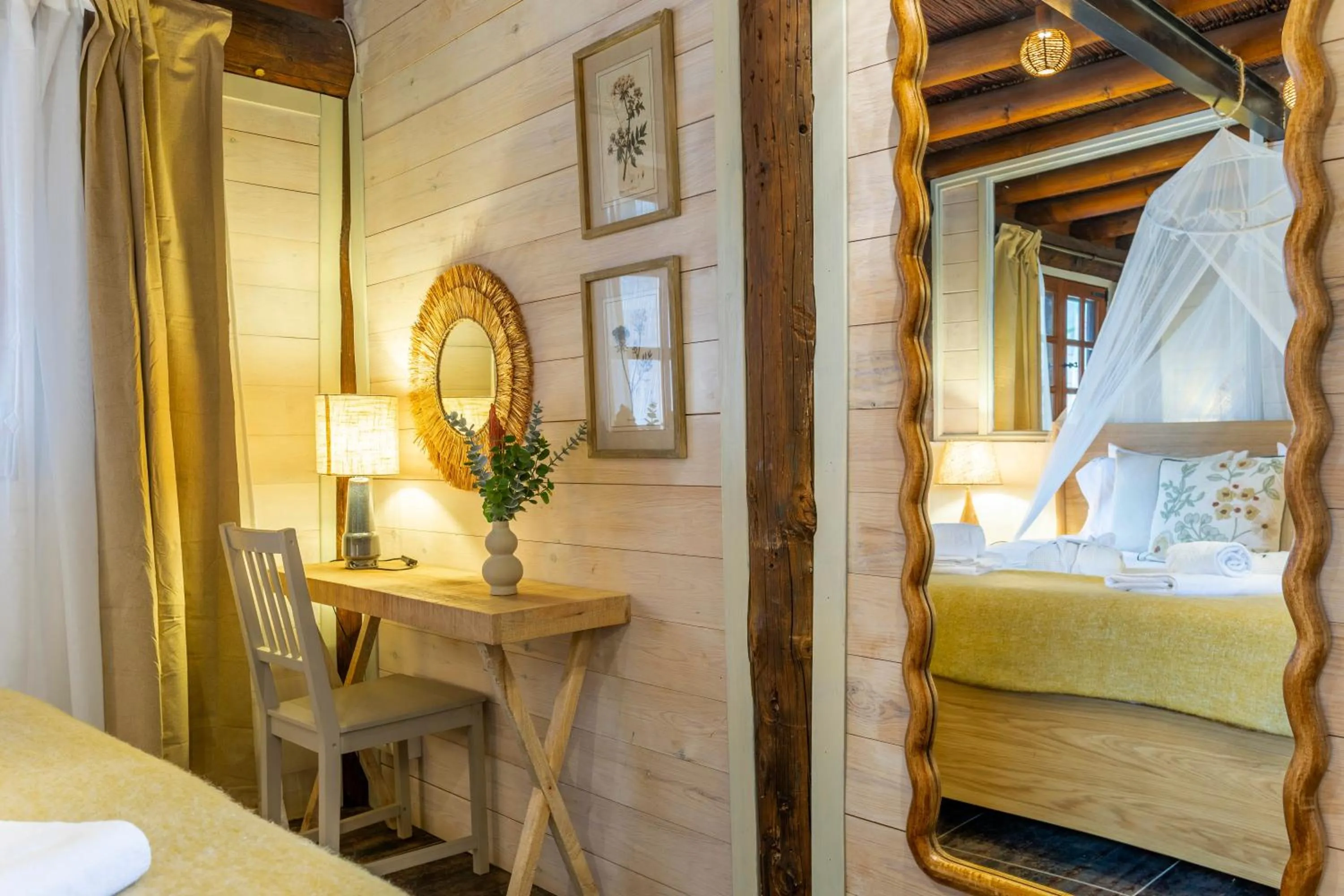 Bedroom, Bed in Finca De Arrieta Village - Yurts and Stone Cottages - Shared Pool - Walking distance to Arrieta Beach - Off Grid