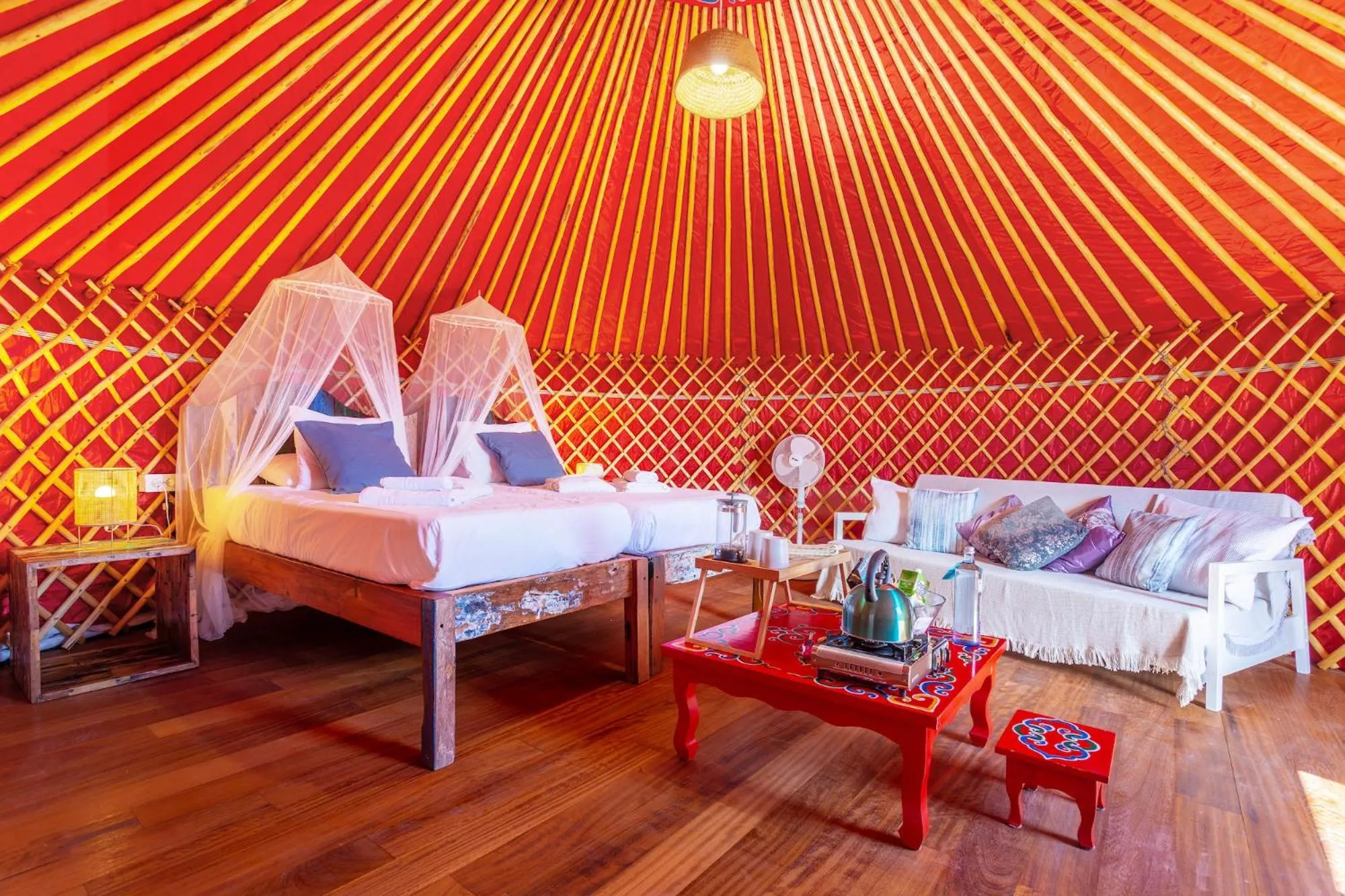 Bed in Finca De Arrieta Village - Yurts and Stone Cottages - Shared Pool - Walking distance to Arrieta Beach - Off Grid