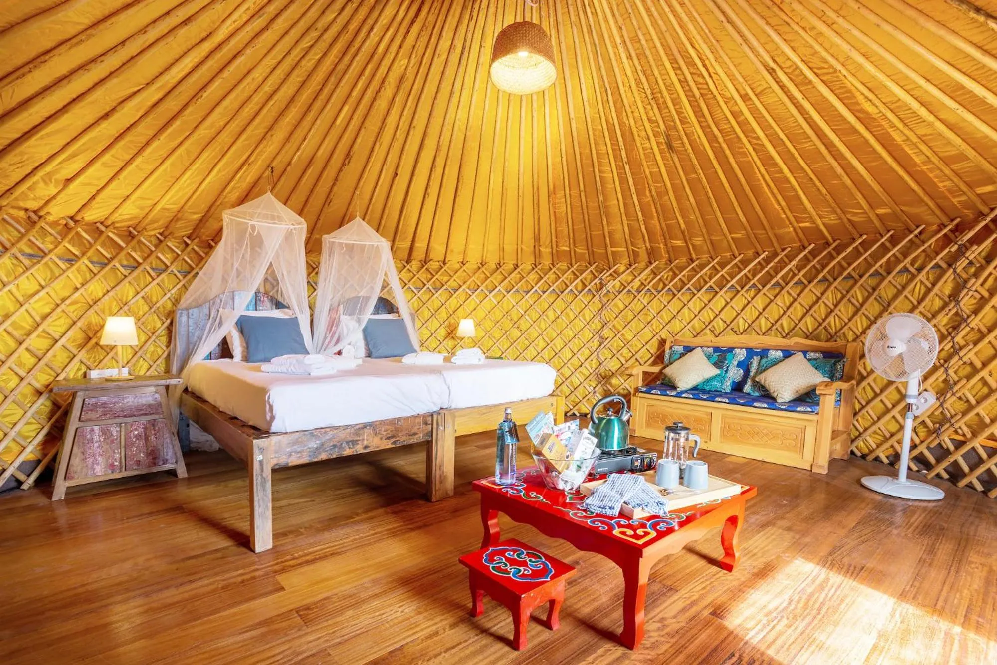 Bed in Finca De Arrieta Village - Yurts and Stone Cottages - Shared Pool - Walking distance to Arrieta Beach - Off Grid