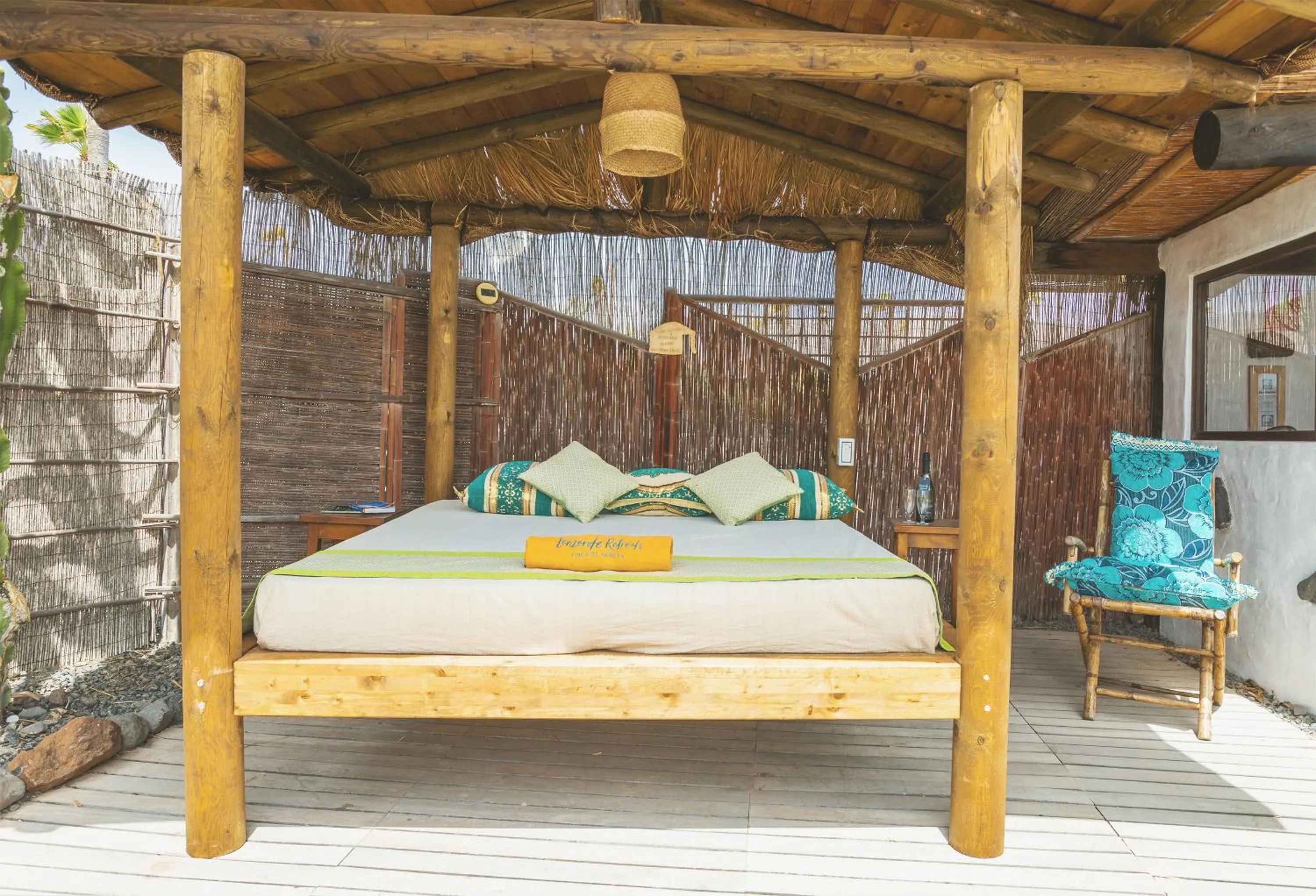 sunbed in Finca De Arrieta Village - Yurts and Stone Cottages - Shared Pool - Walking distance to Arrieta Beach - Off Grid