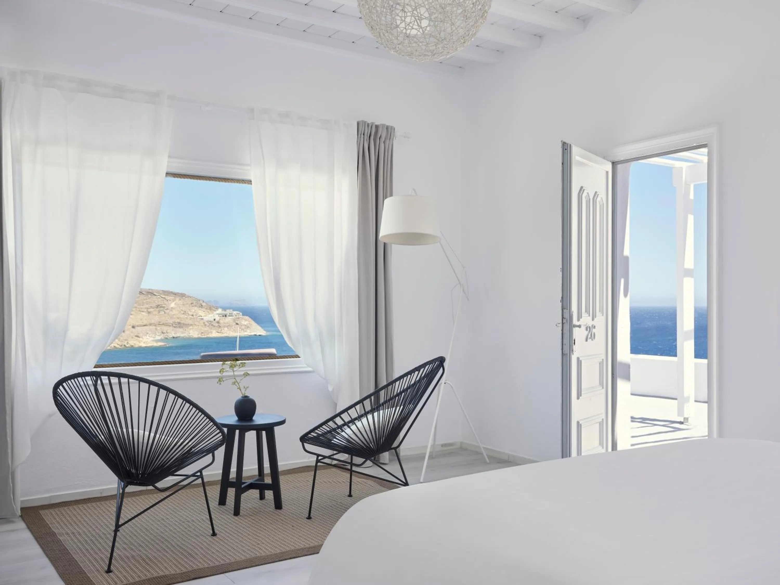 View (from property/room), Bed in Pietra e Mare - Mykonos Moments