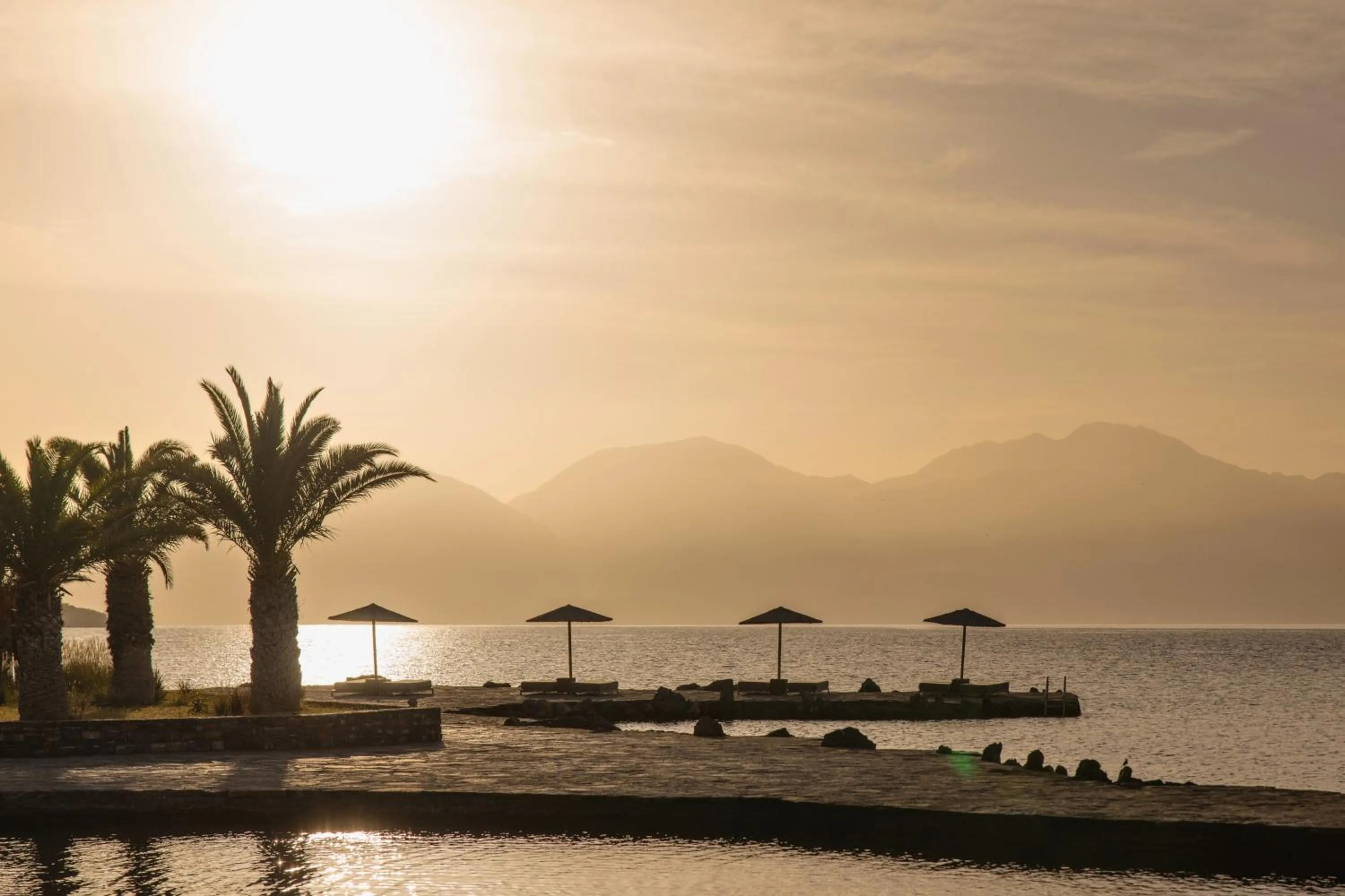 Patio in Minos Beach Art Hotel, a Member of Design Hotels