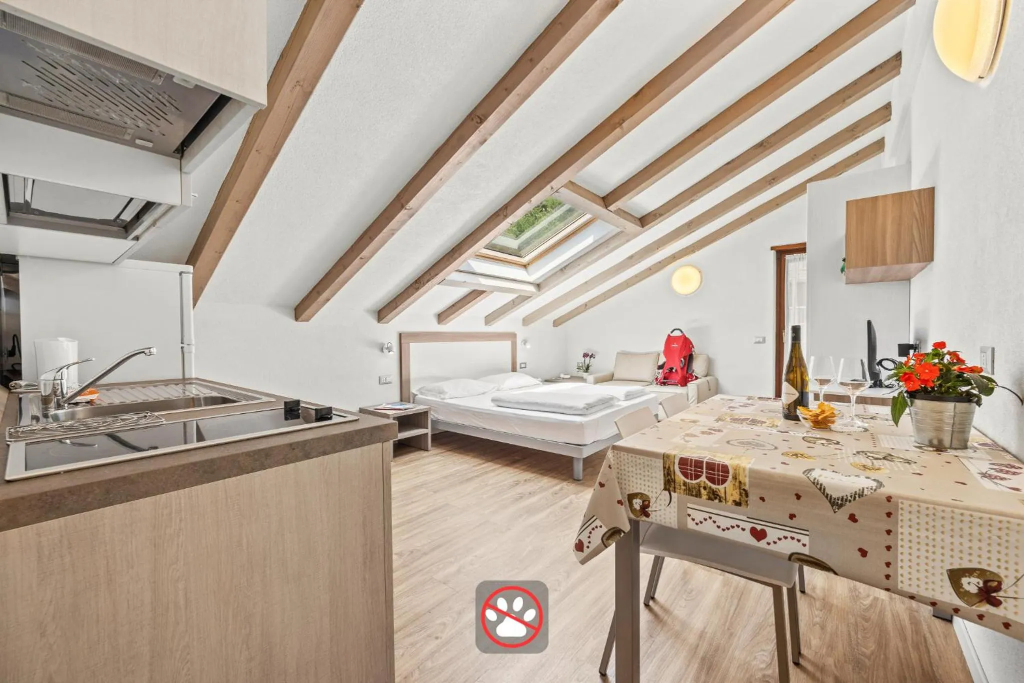 Kitchen or kitchenette in Aparthotel Des Alpes