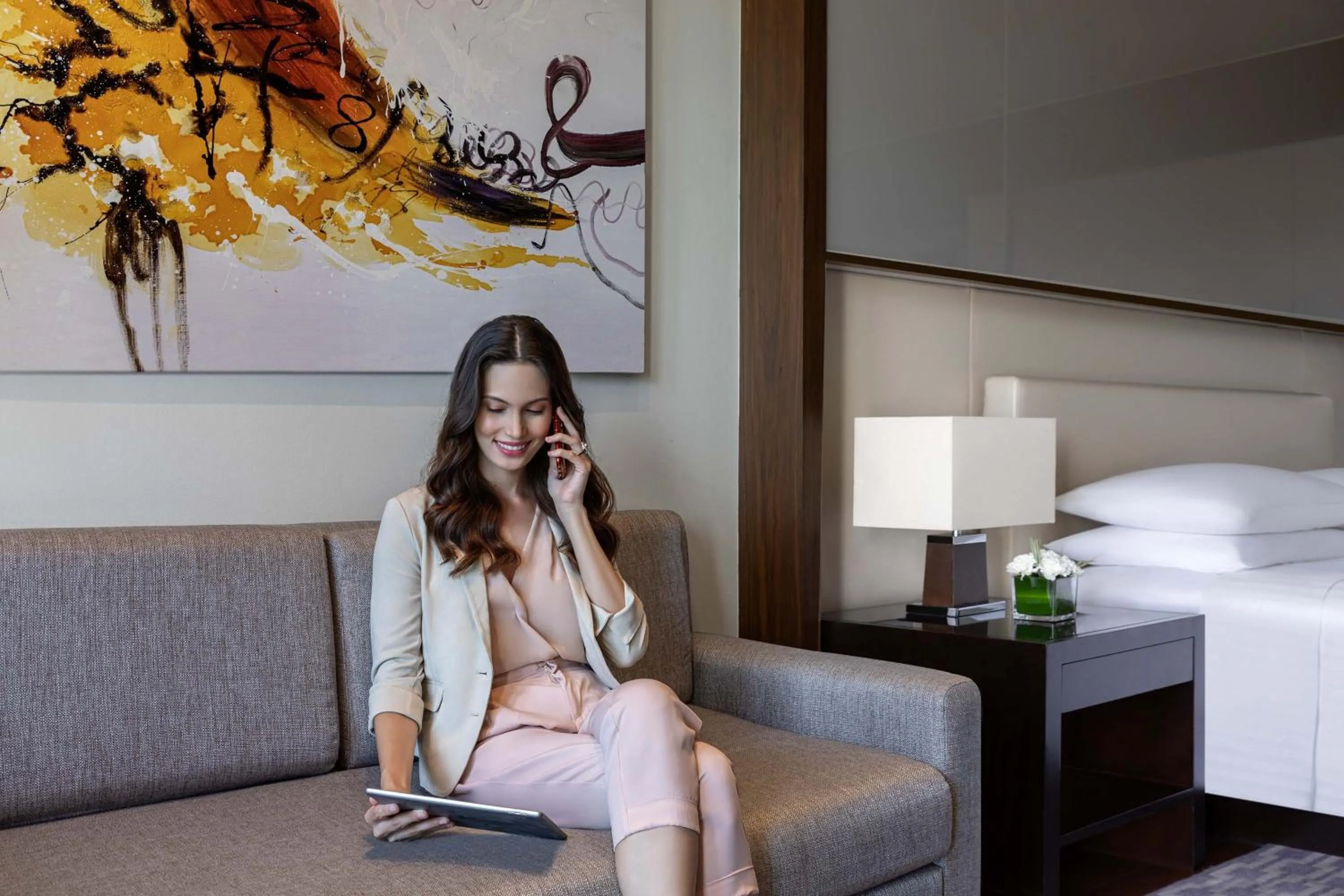 Photo of the whole room, Bed in Manila Marriott Hotel at Newport World Resorts