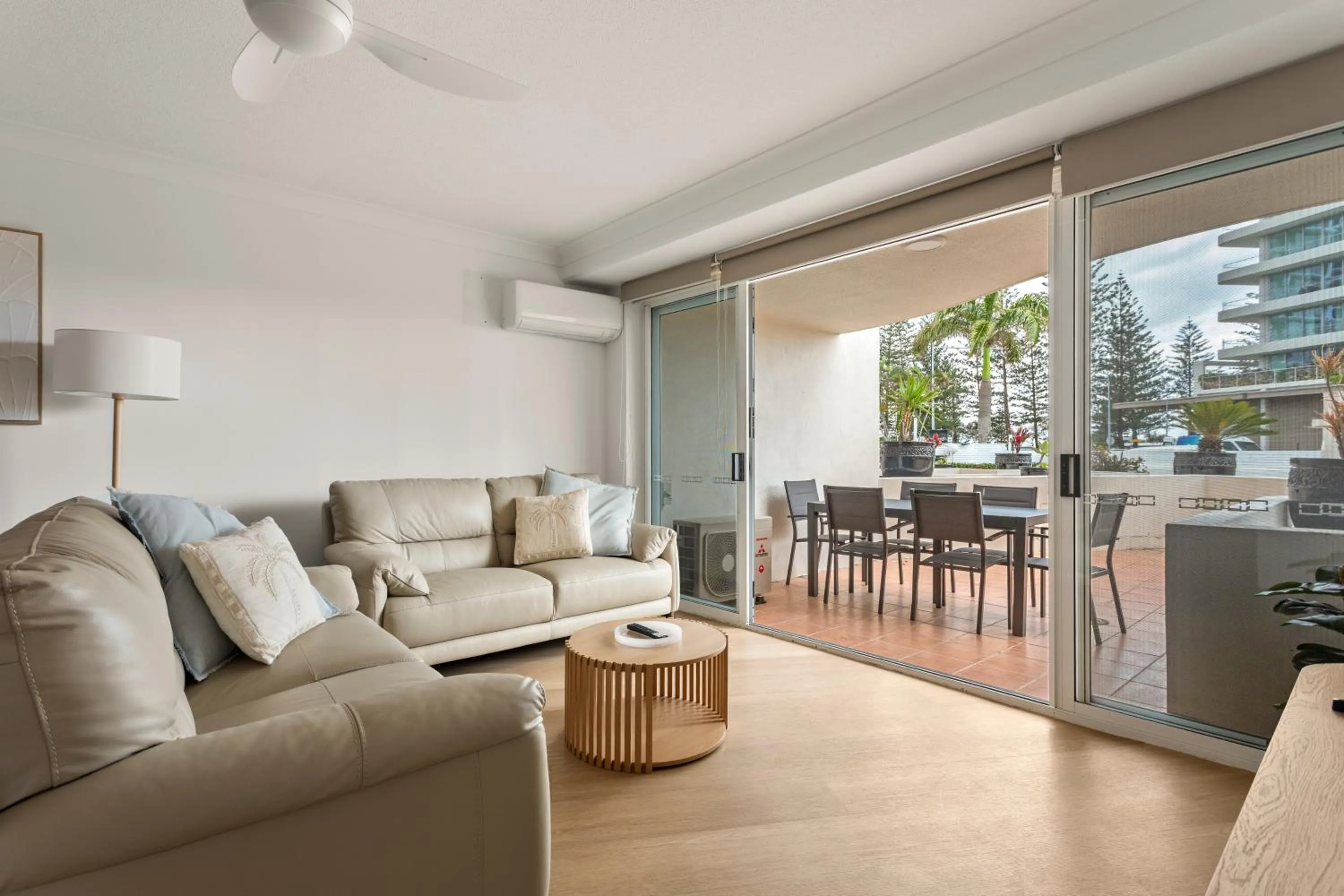 Living room in Kirra Palms Holiday Apartments