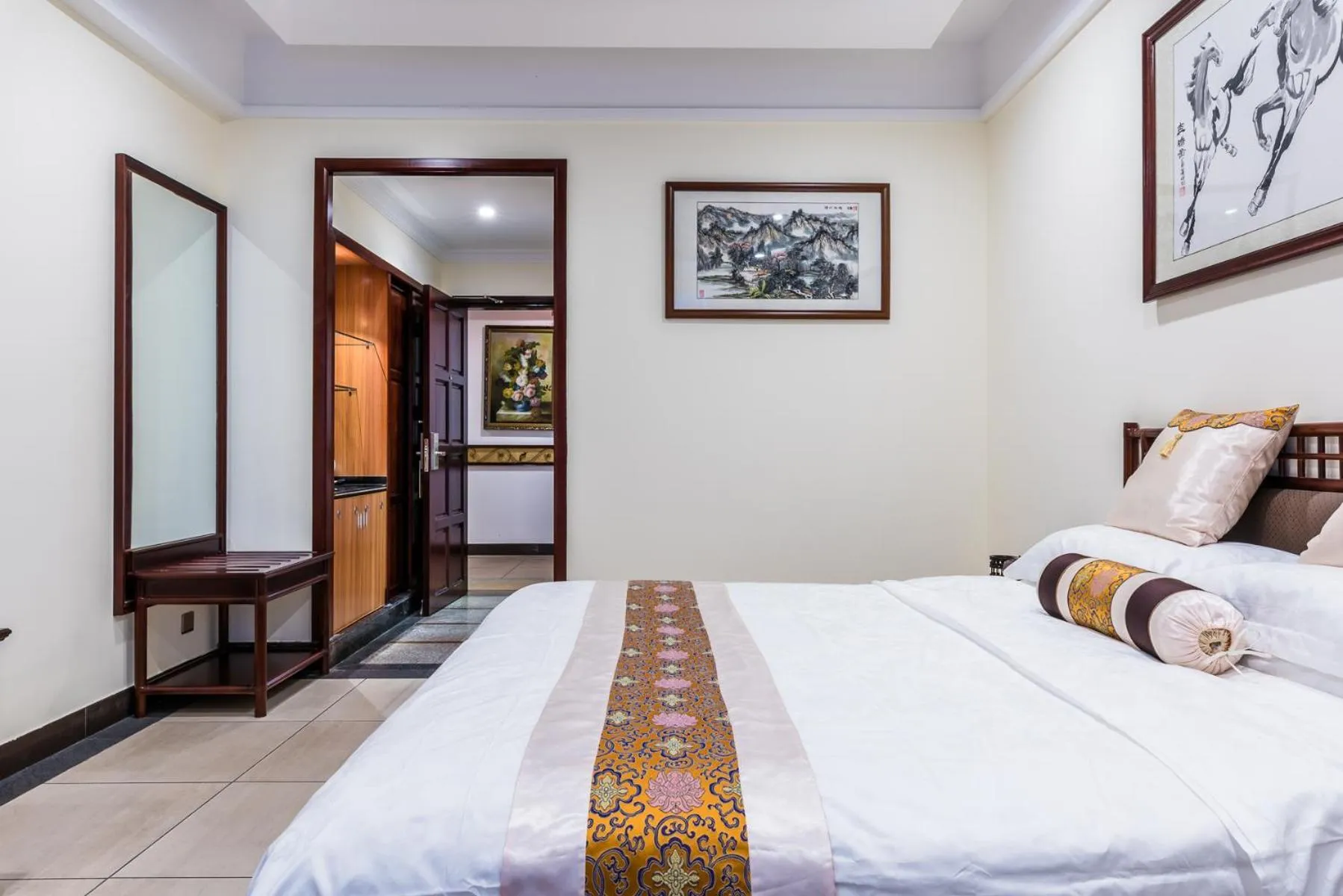 Bed in Hainan Jingshan Hotel