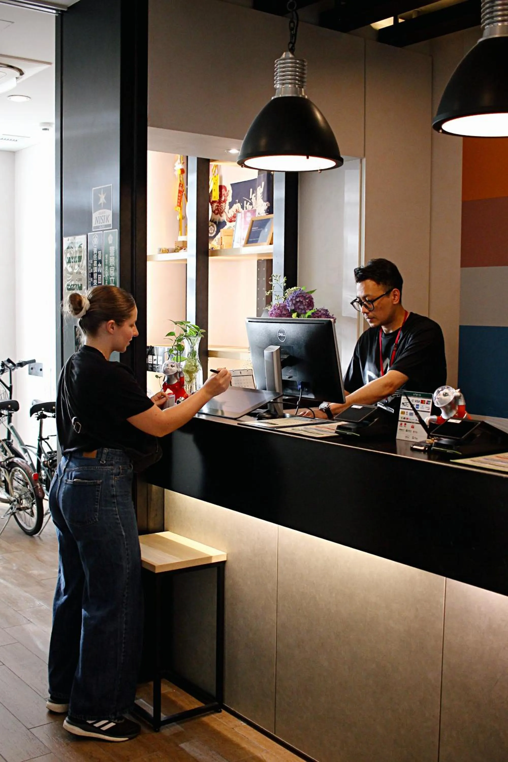 Lobby or reception in WeBase Hakata Hostel