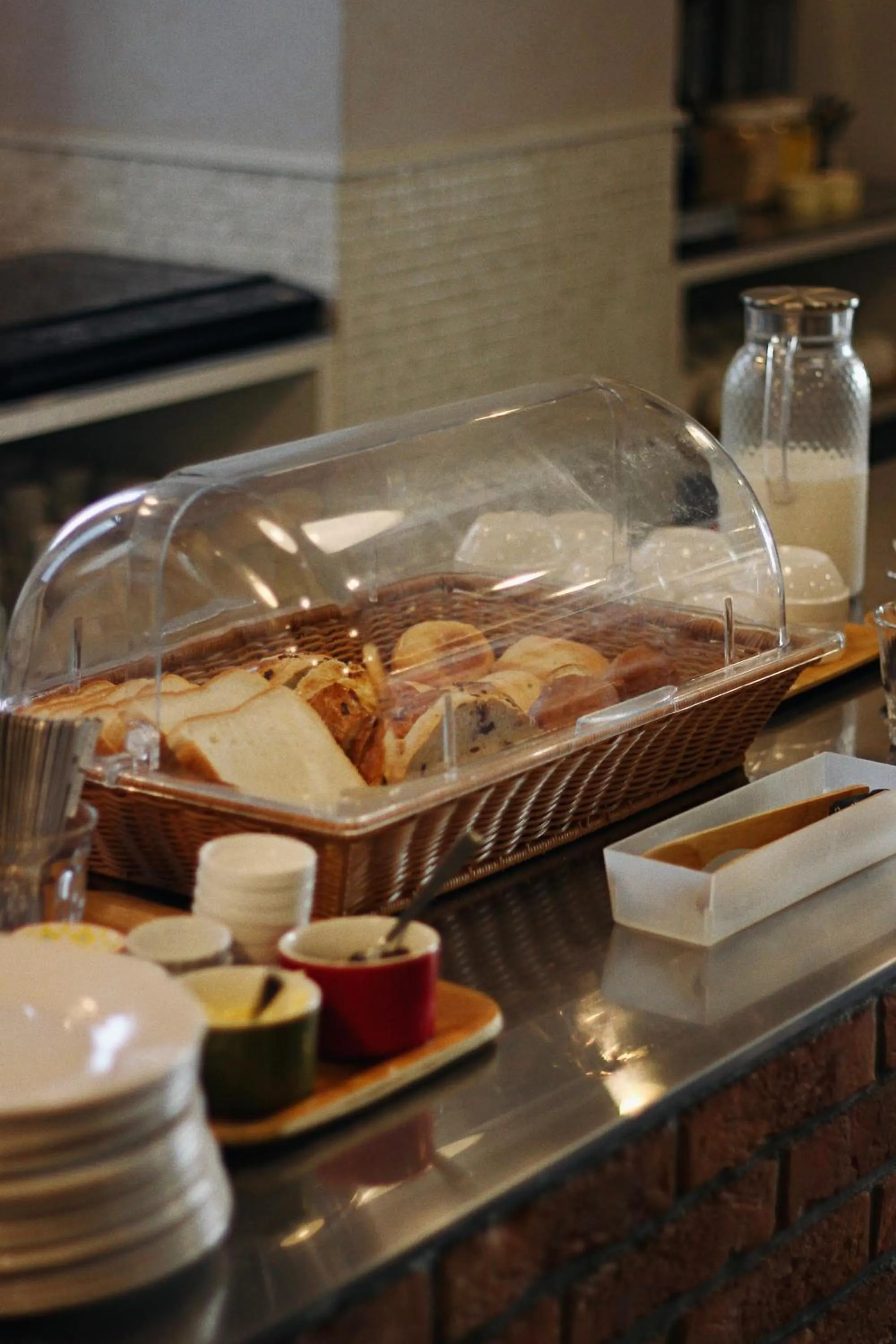 Buffet breakfast in WeBase Hakata Hostel