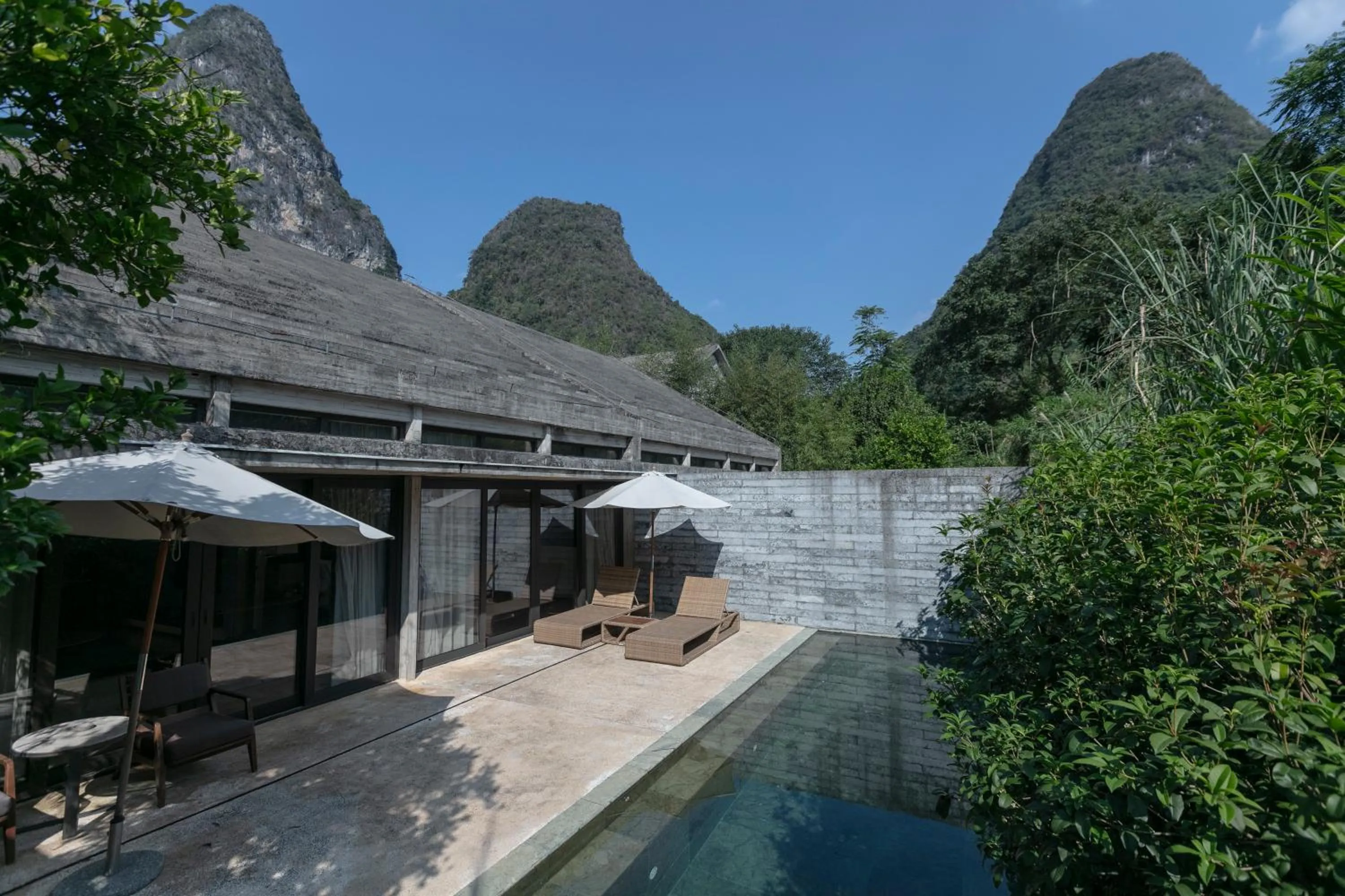 Swimming pool in Yangshuo Sugar House