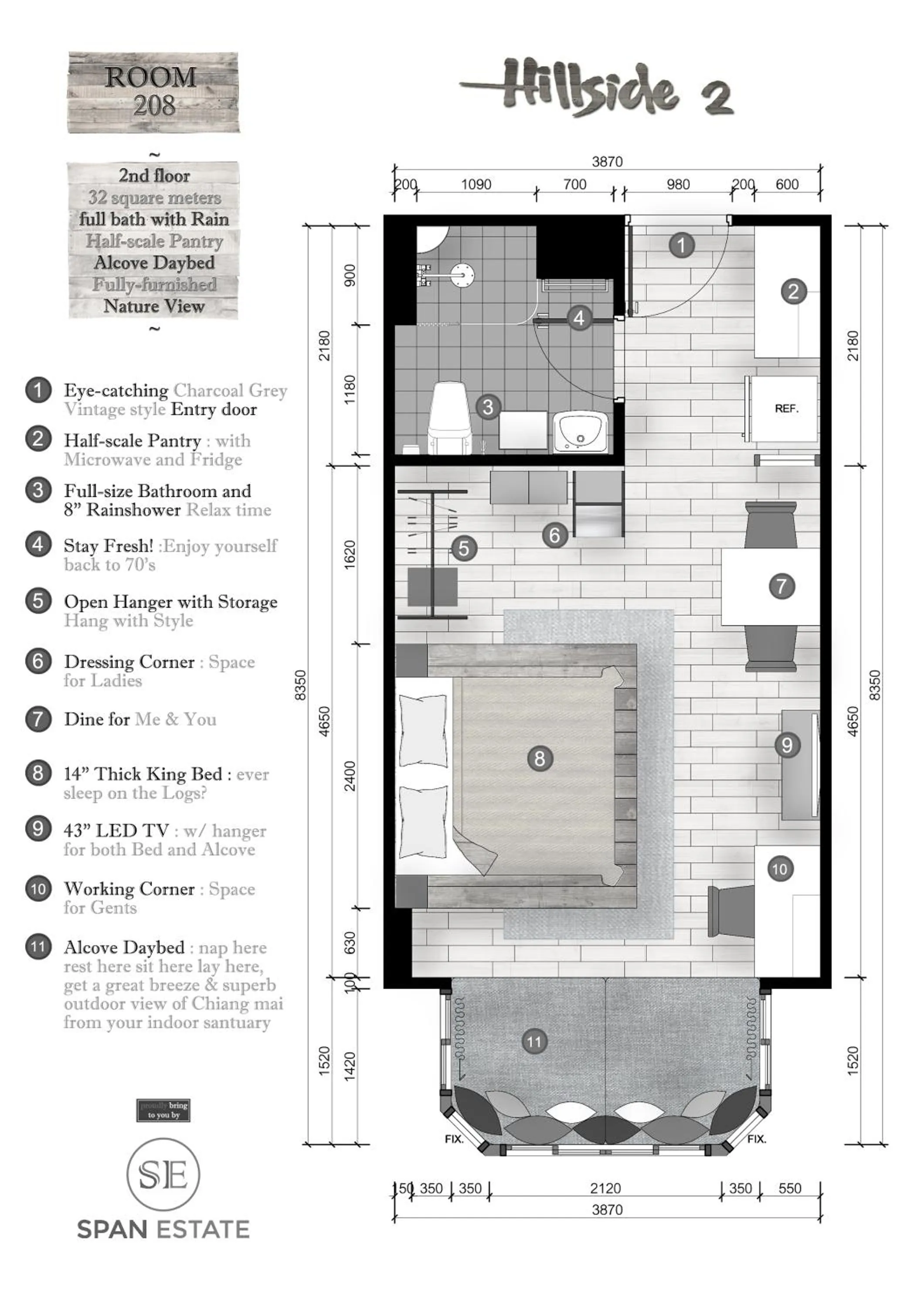 Floor plan in Stay in Style at Nimman R208