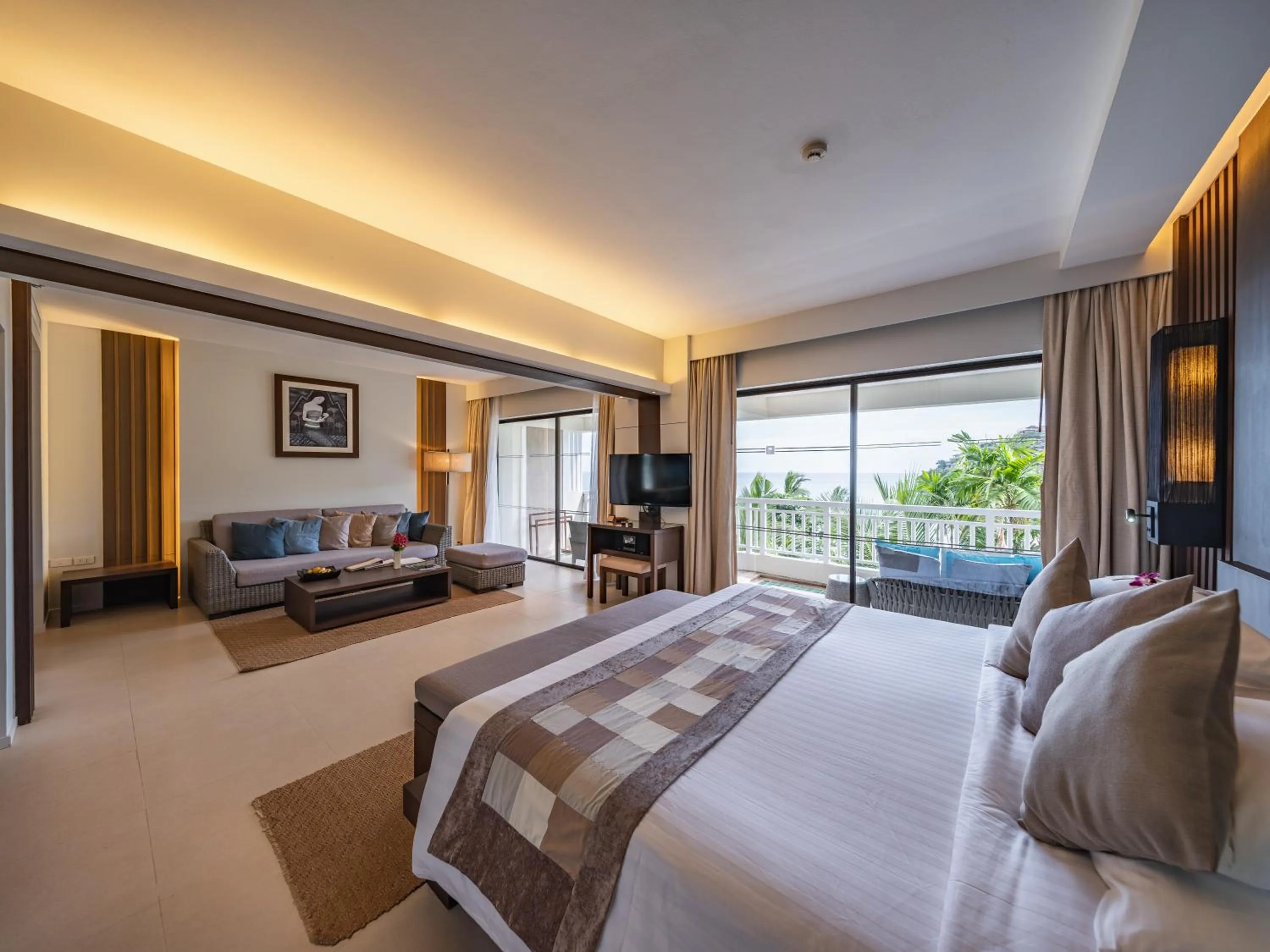 View (from property/room), Bed in Cape Panwa Hotel Phuket