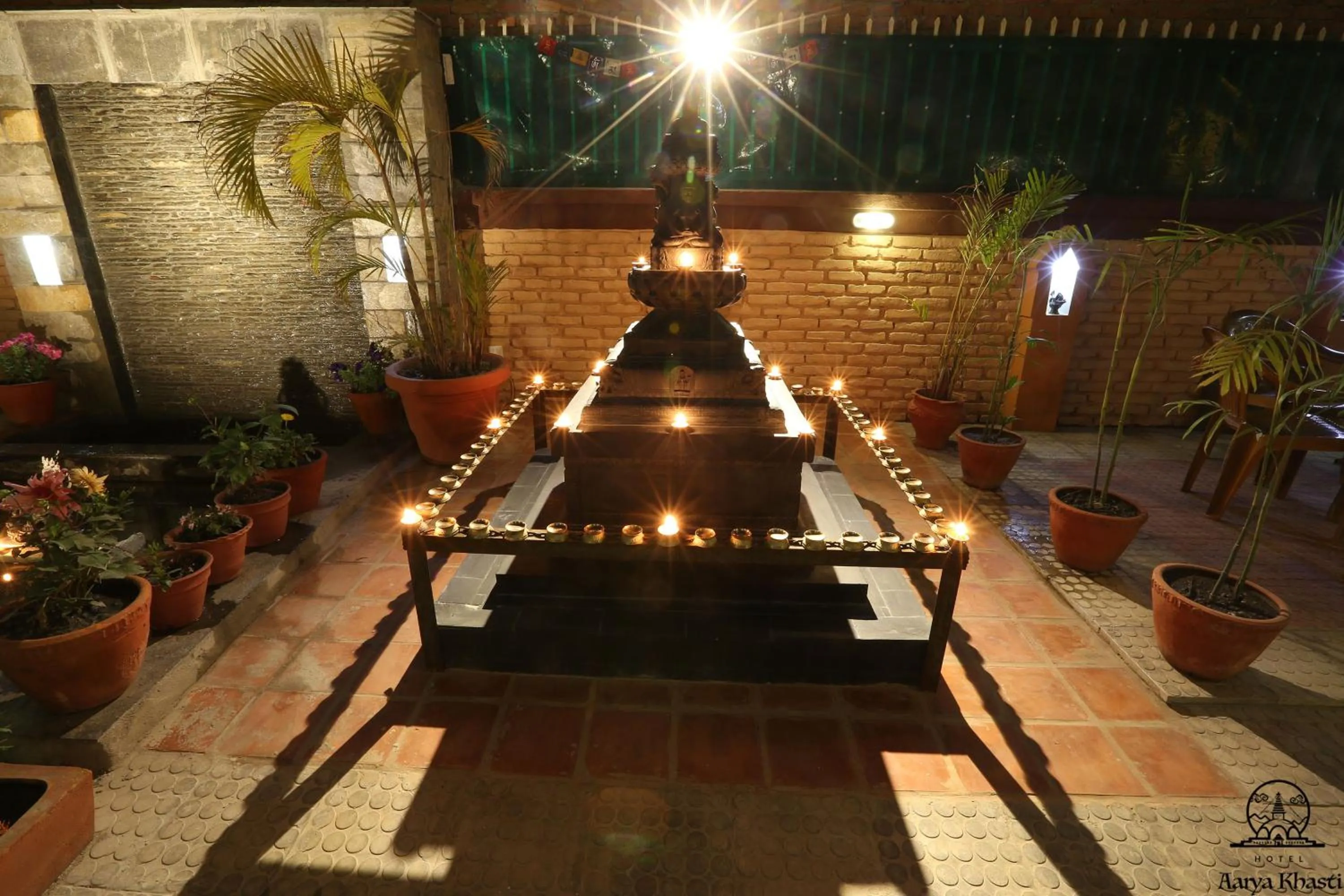 Decorative detail in Aarya Chaitya Inn