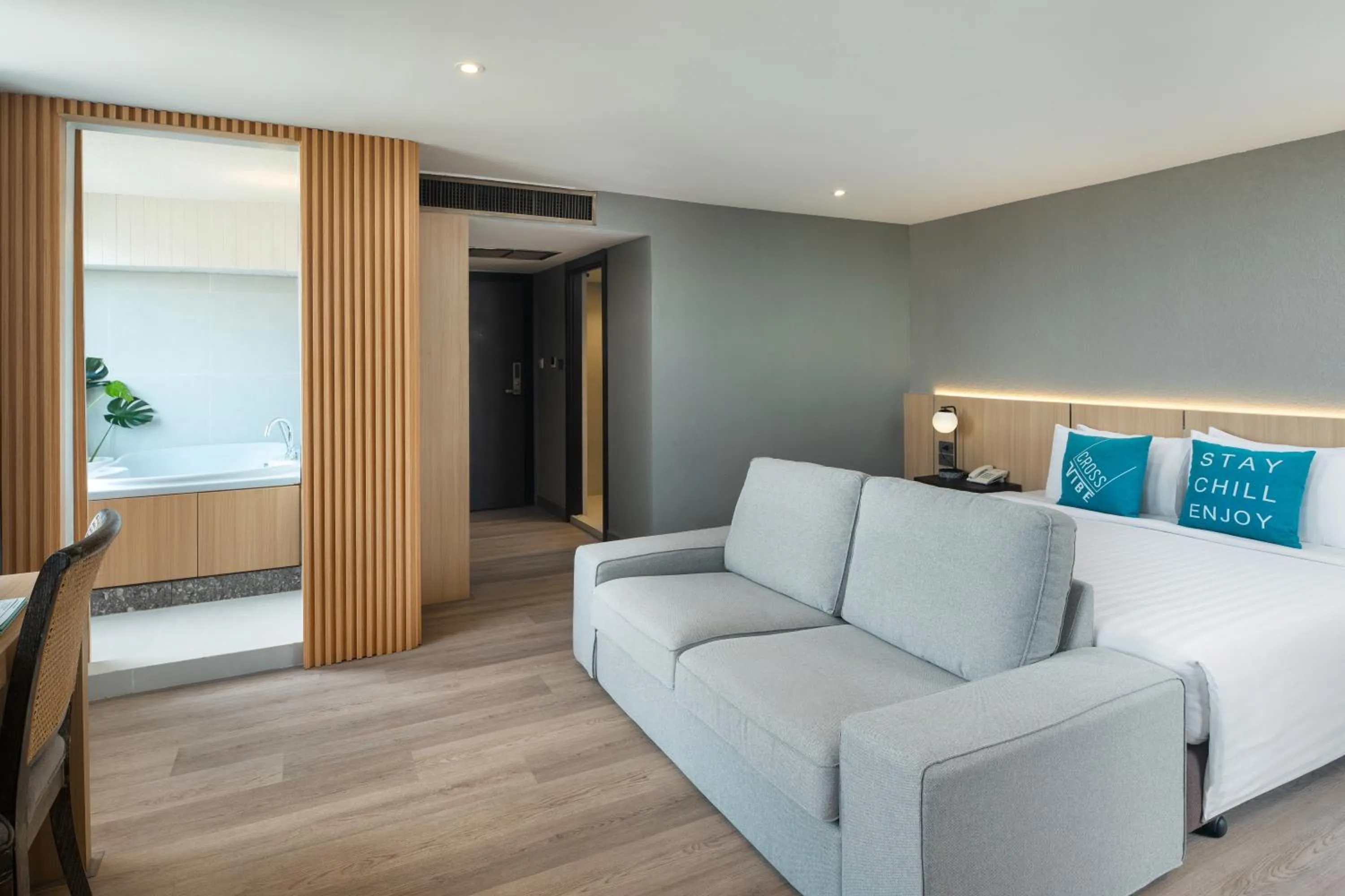 Bed in Cross Vibe Bangkok Srinakarin