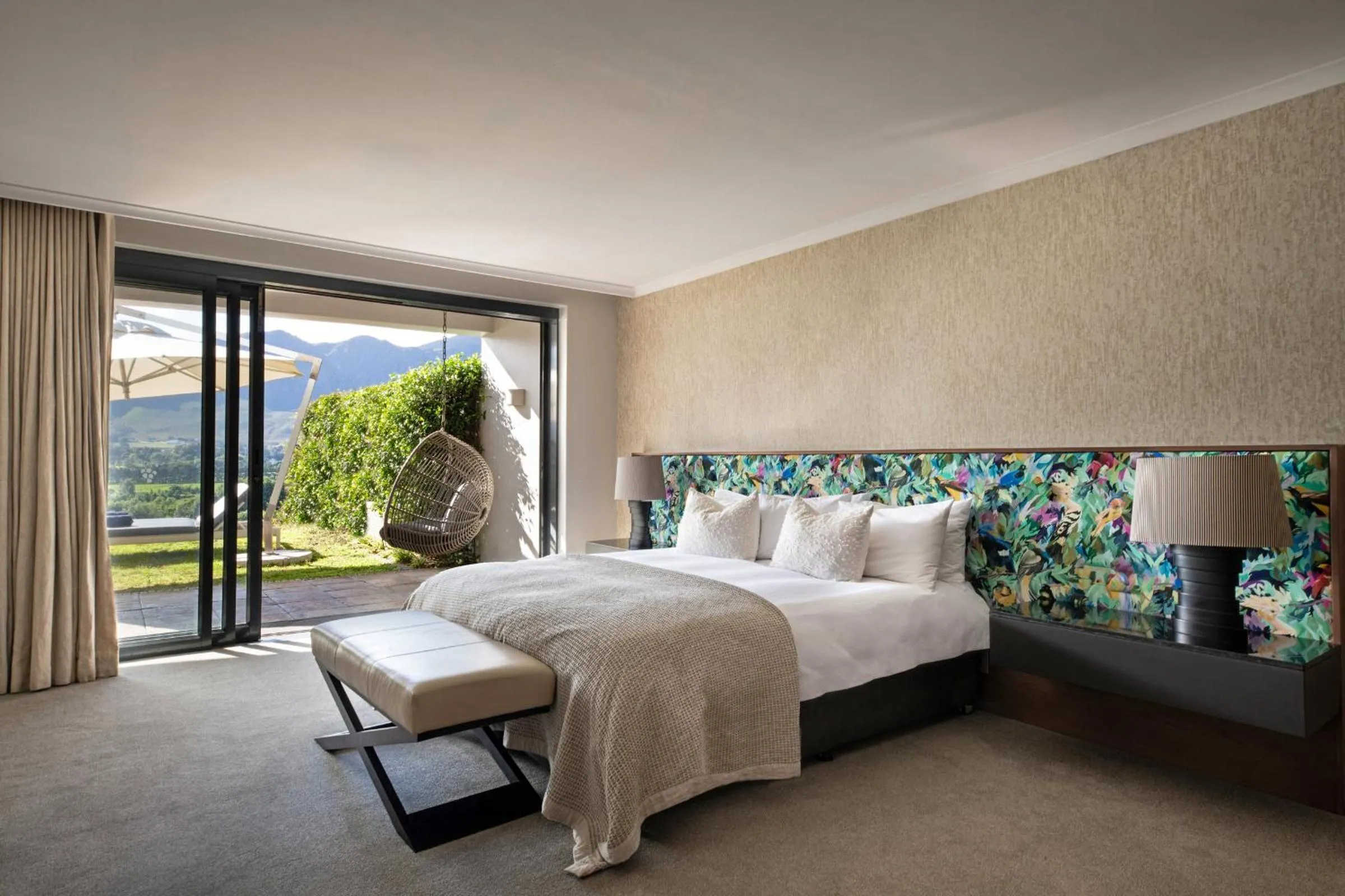 Bed in Mont Rochelle Hotel and Vineyard