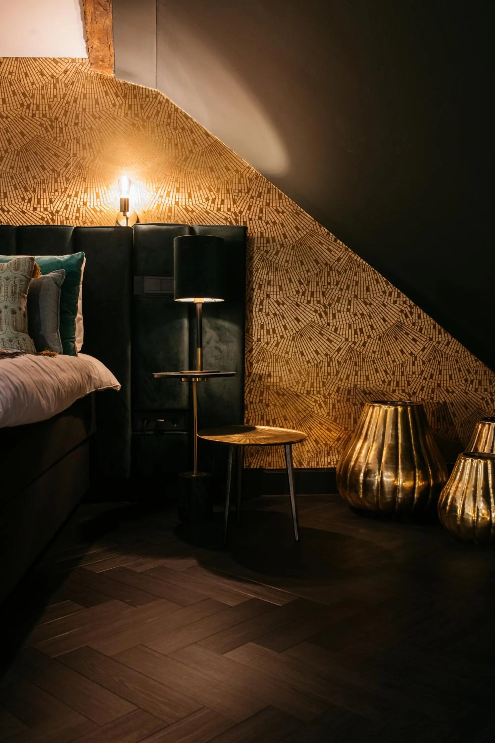 Decorative detail, Bed in Hotel Britannique