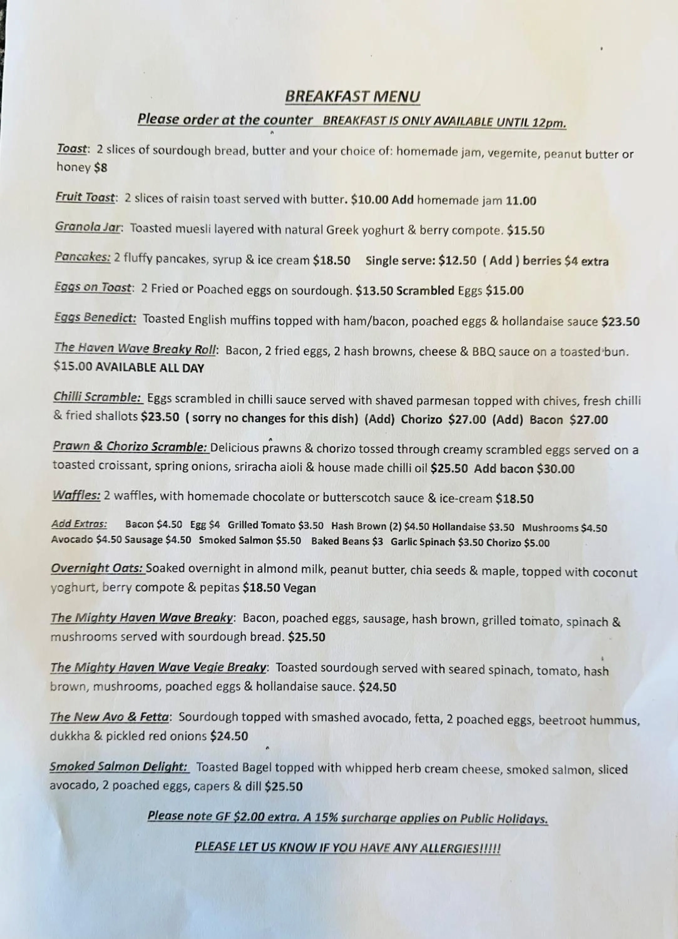 Restaurant/places to eat in The Island Accommodation