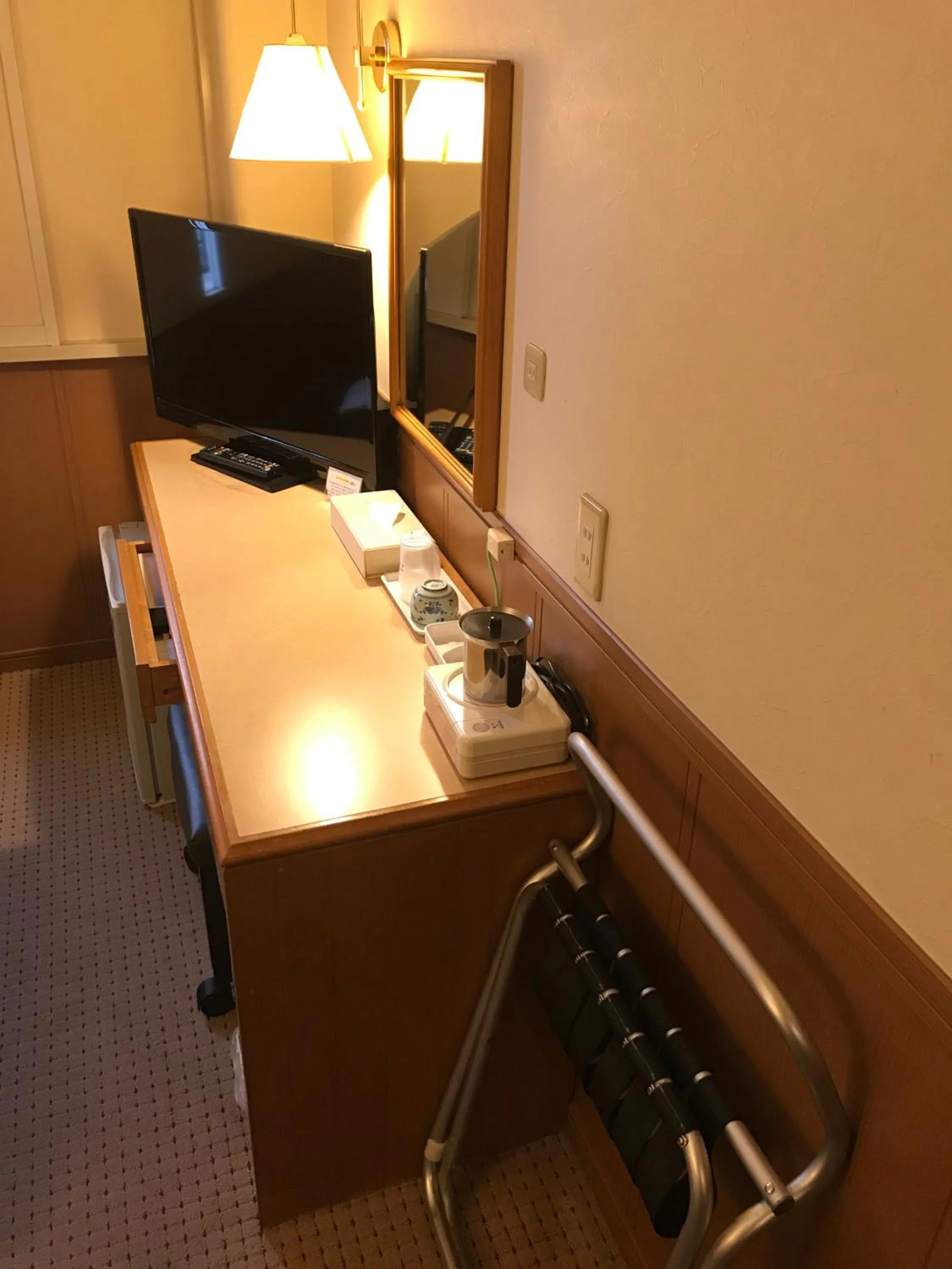 Decorative detail, TV/Entertainment Center in Kyoto Horikawa Inn