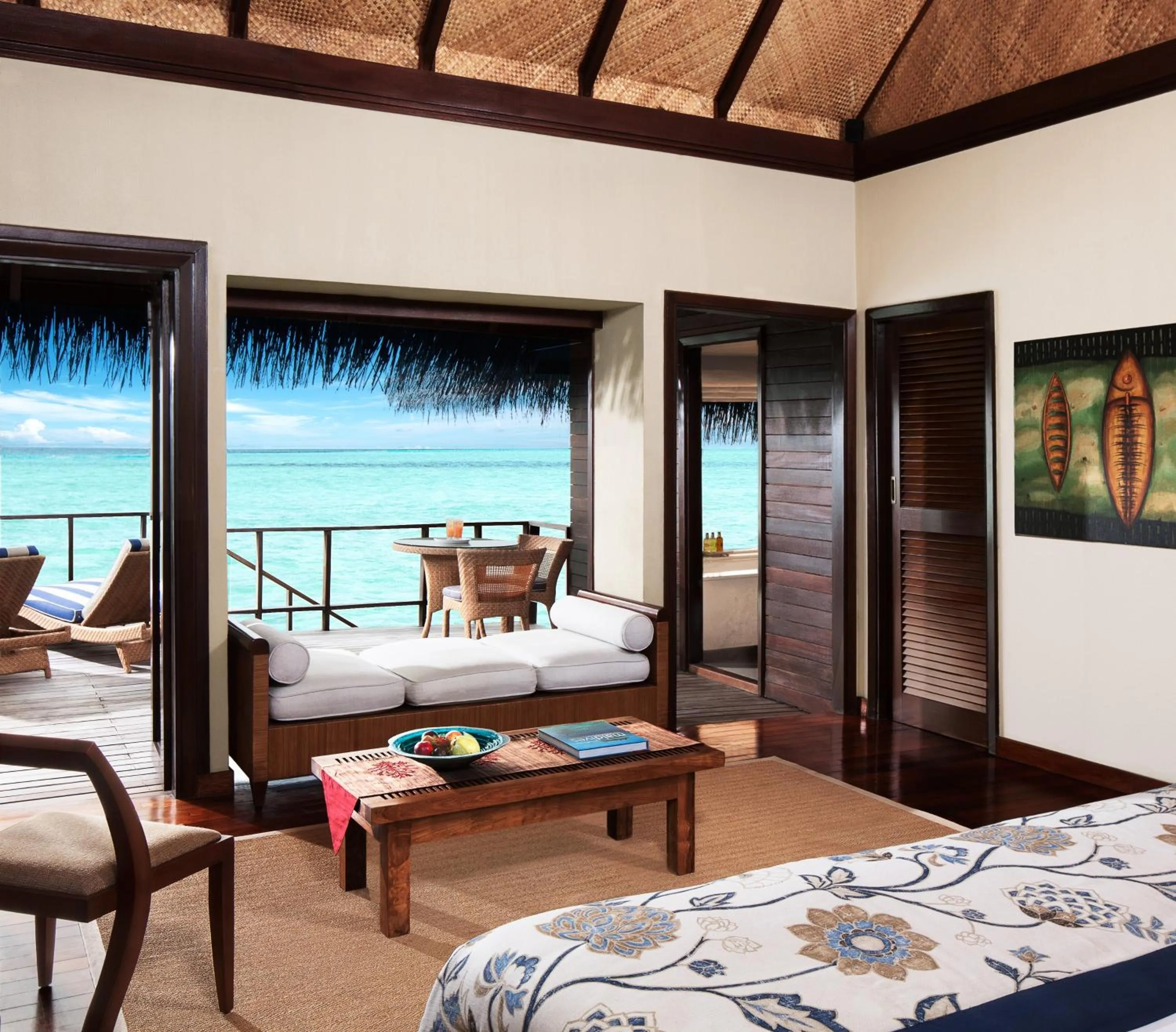 View (from property/room), Bed in Taj Exotica Resort & Spa, Maldives