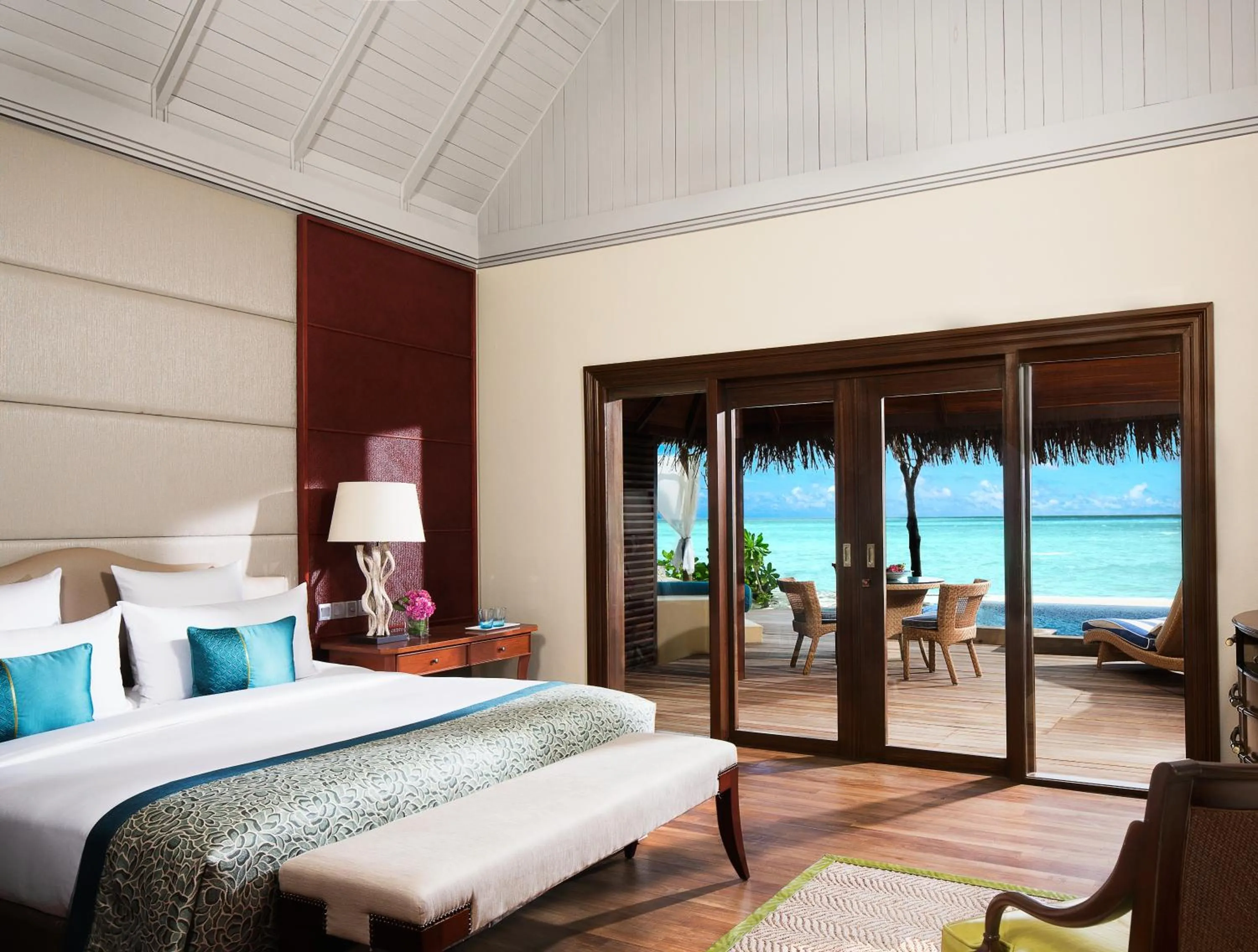 Bed in Taj Exotica Resort & Spa, Maldives