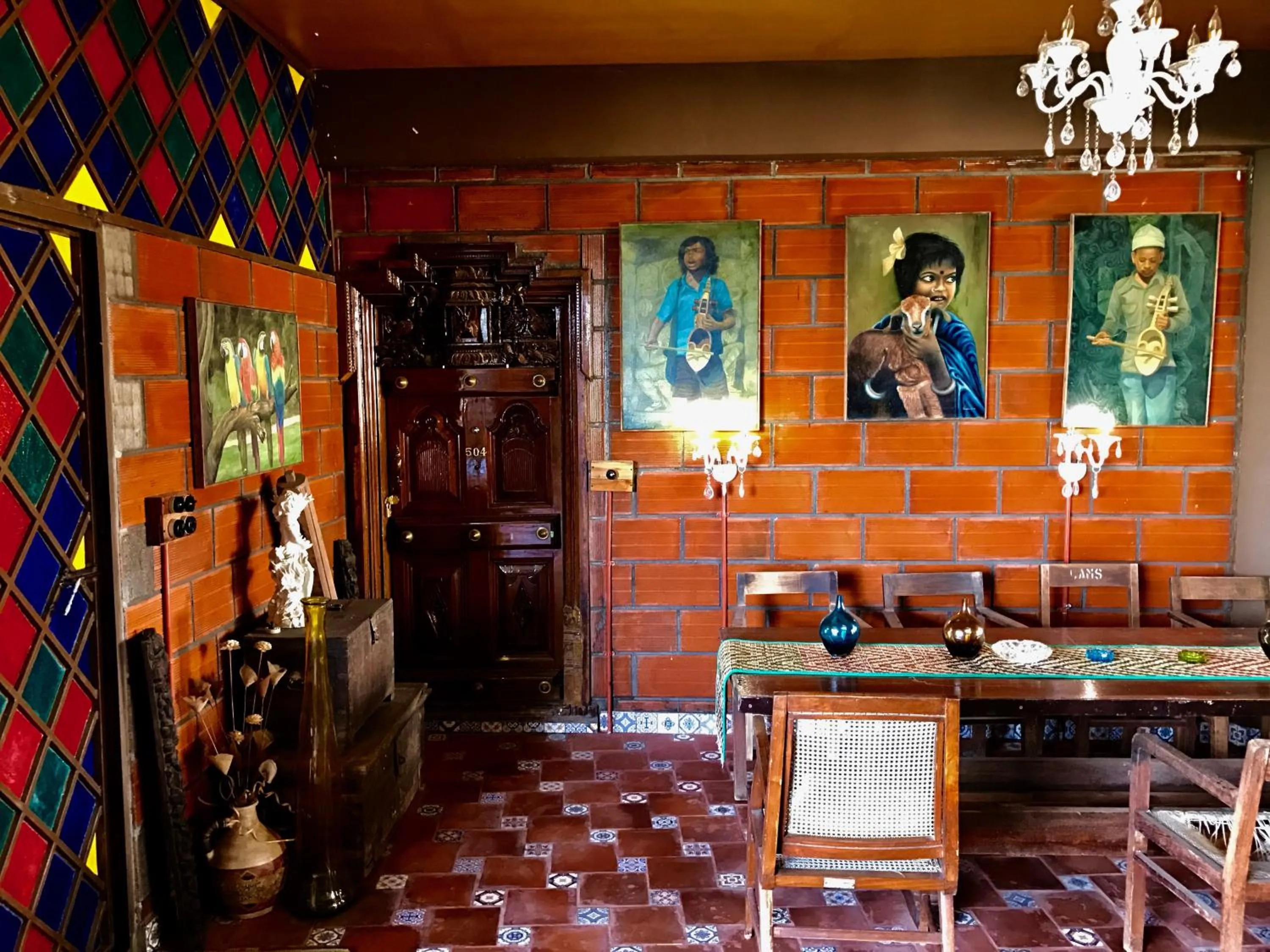 Decorative detail in Golden Lotus Bangalore Boutique Suites