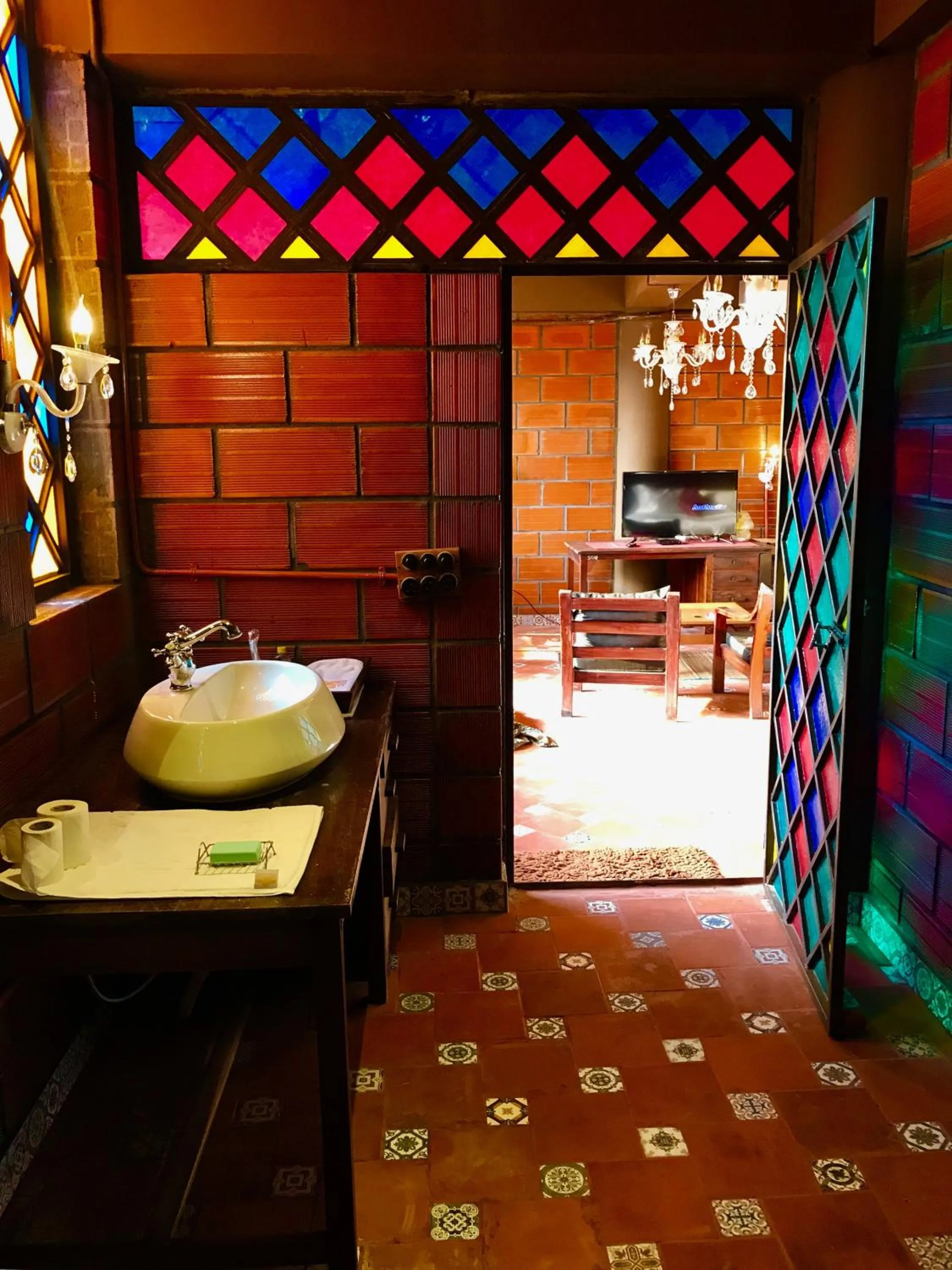 Bathroom in Golden Lotus Bangalore Boutique Suites