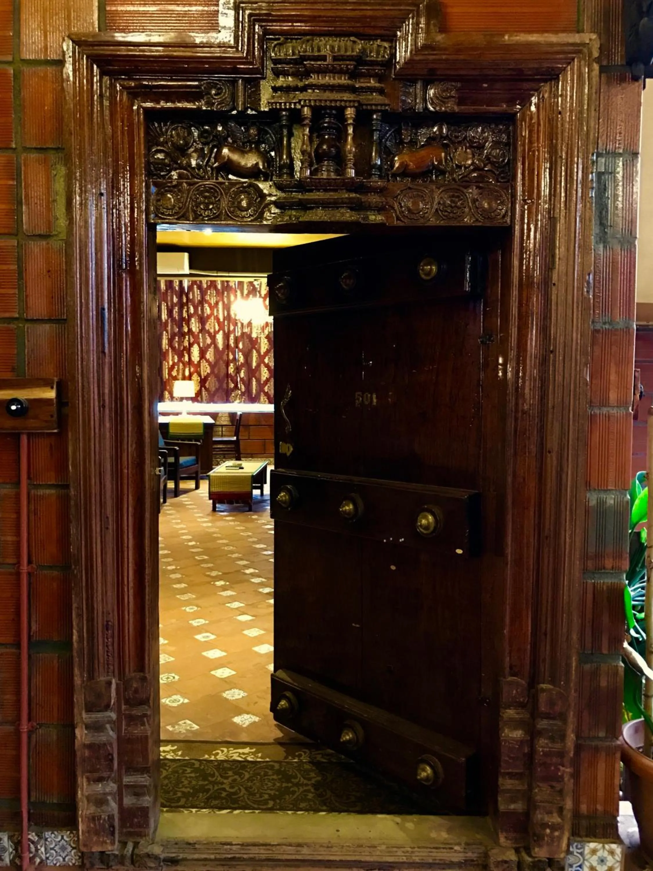 Decorative detail in Golden Lotus Bangalore Boutique Suites