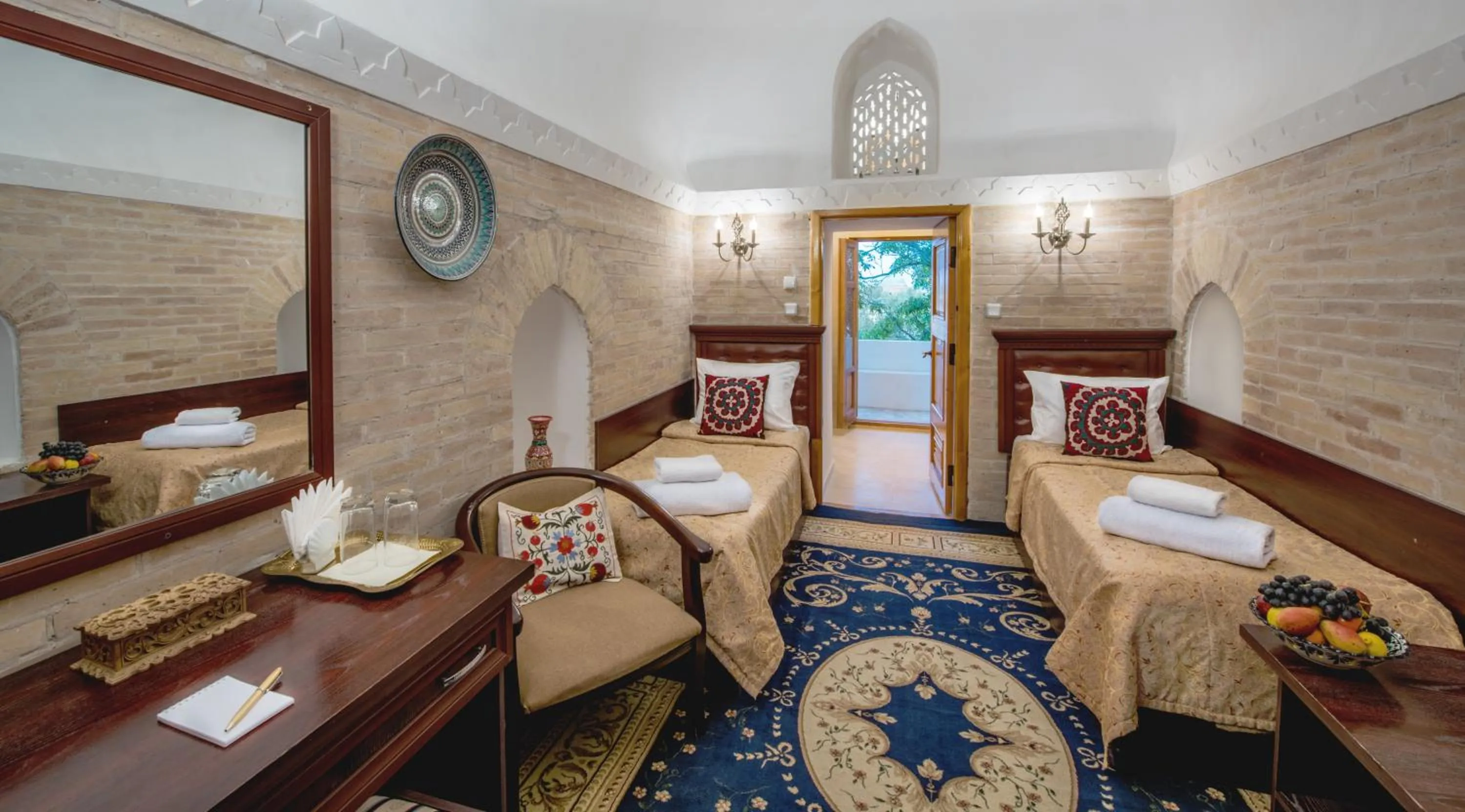 Bed in Orient Star Khiva Hotel- Madrasah Muhammad Aminkhan 1855