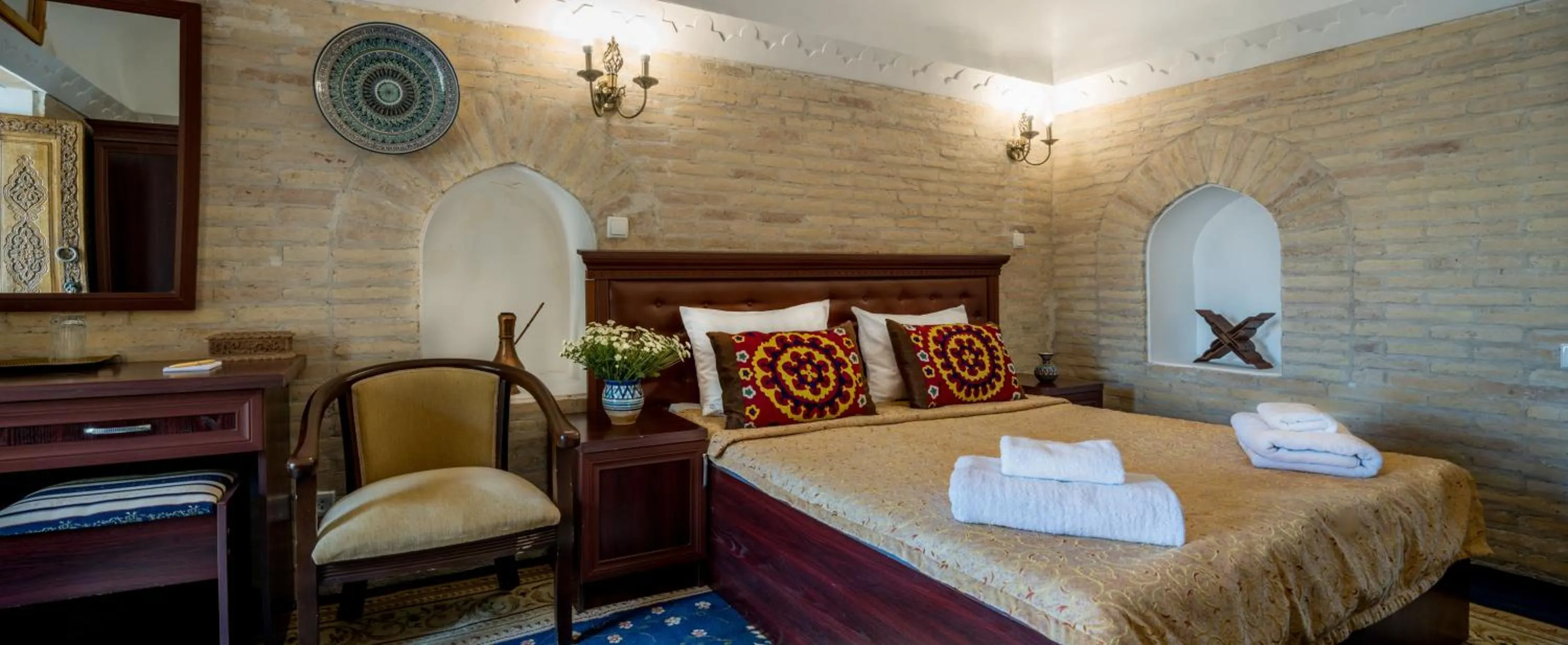 Bed in Orient Star Khiva Hotel- Madrasah Muhammad Aminkhan 1855