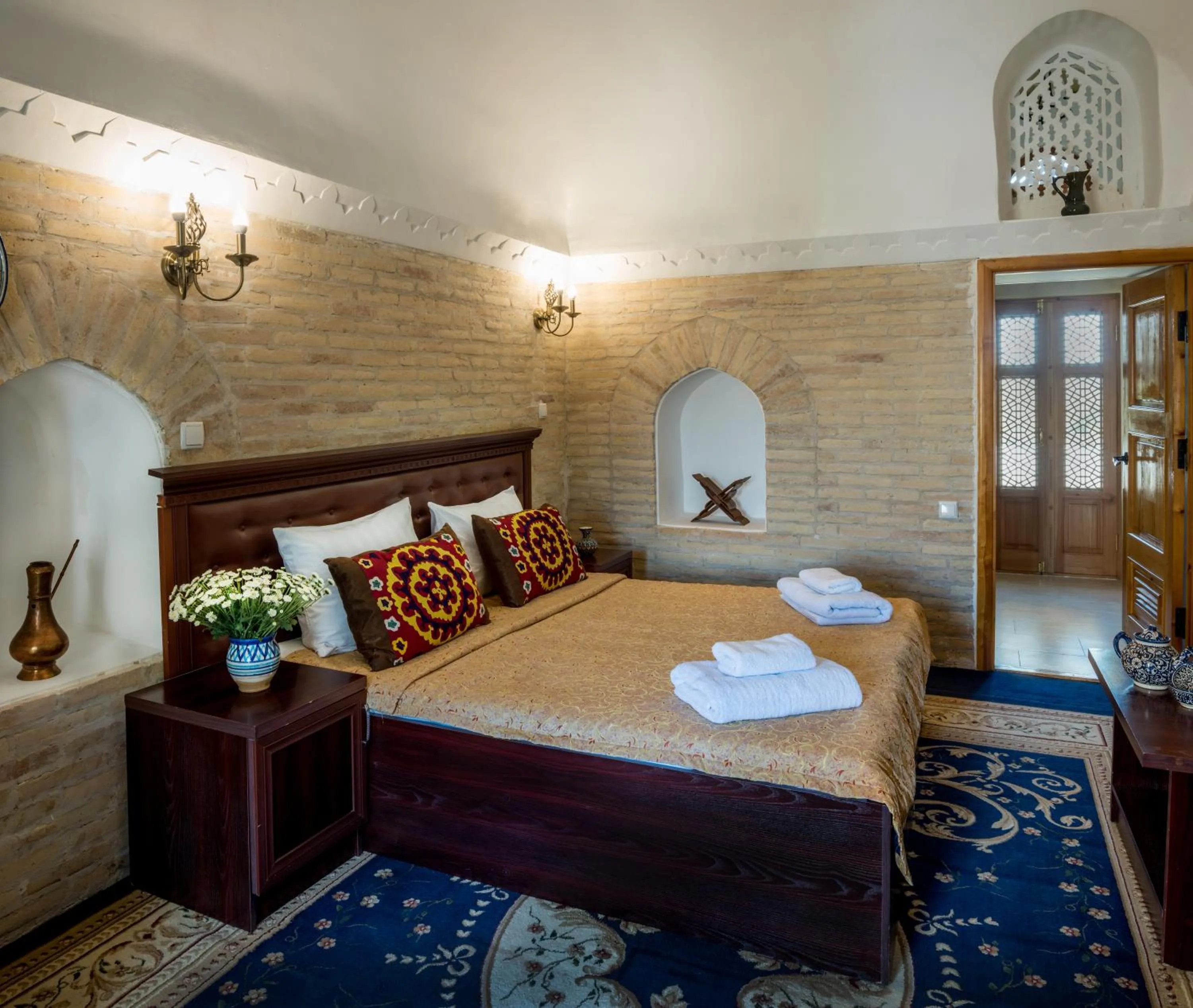 Bed in Orient Star Khiva Hotel- Madrasah Muhammad Aminkhan 1855