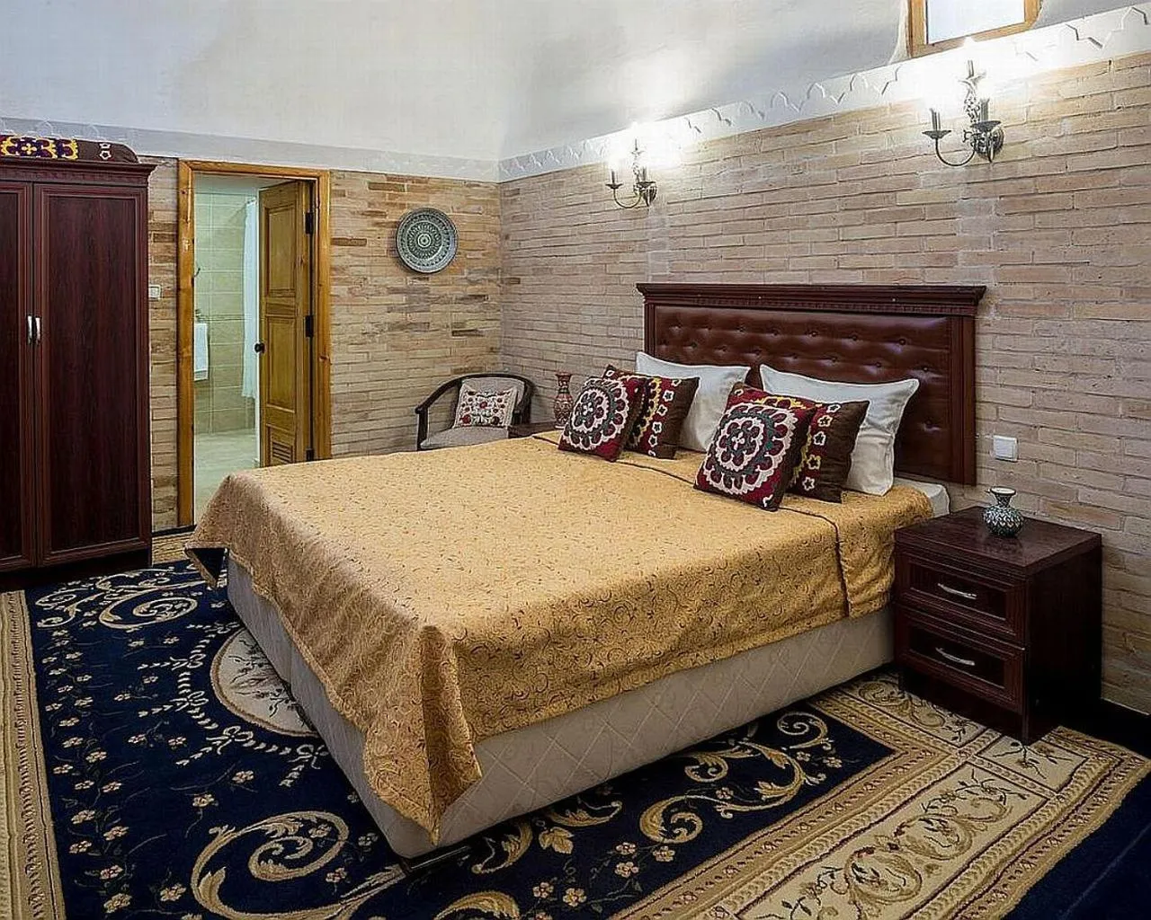 Bed in Orient Star Khiva Hotel- Madrasah Muhammad Aminkhan 1855