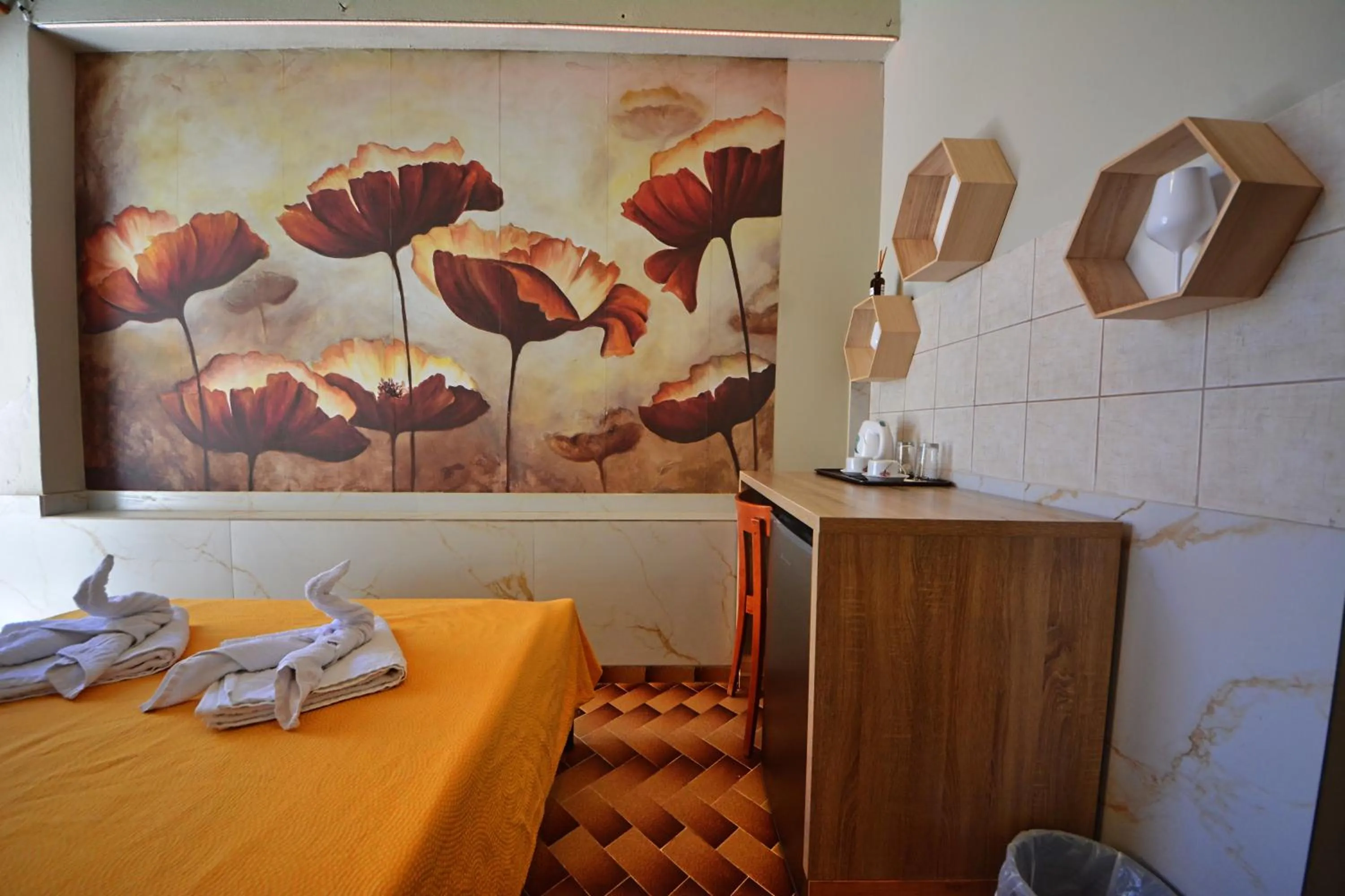 Bed in Bikakis Family Apartments