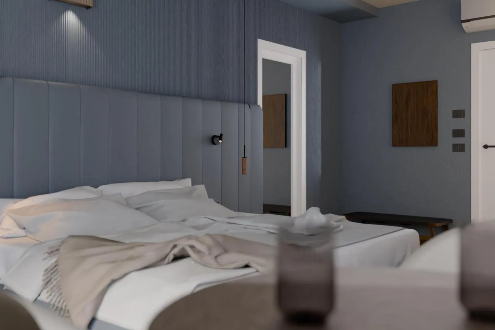 fireplace, Bed in Hotel Kristal Palace - Tonelli Hotels - Adult Friendly