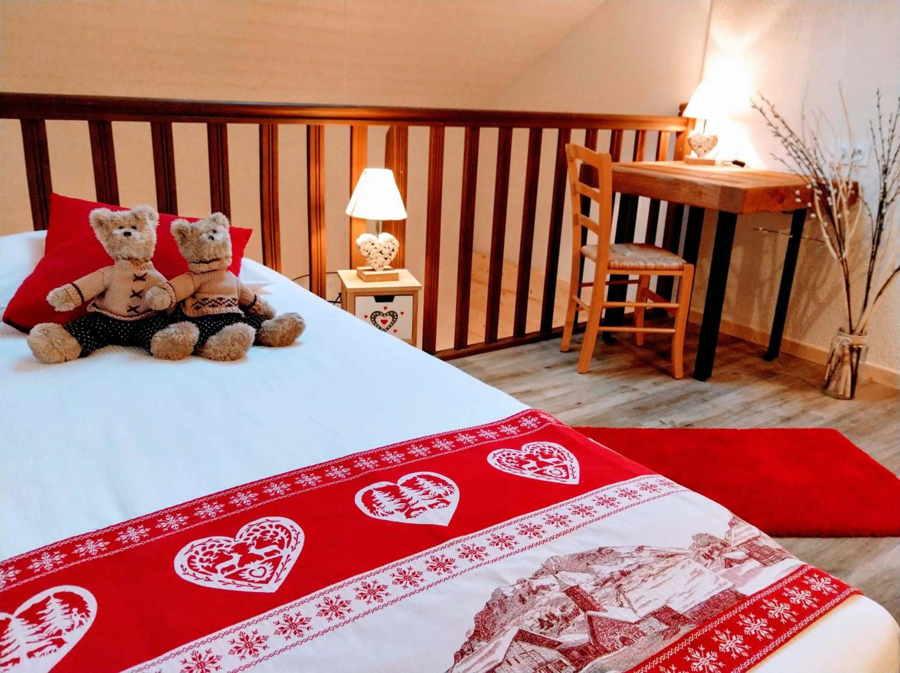 Bed in Logis Hôtel Le Vétiné